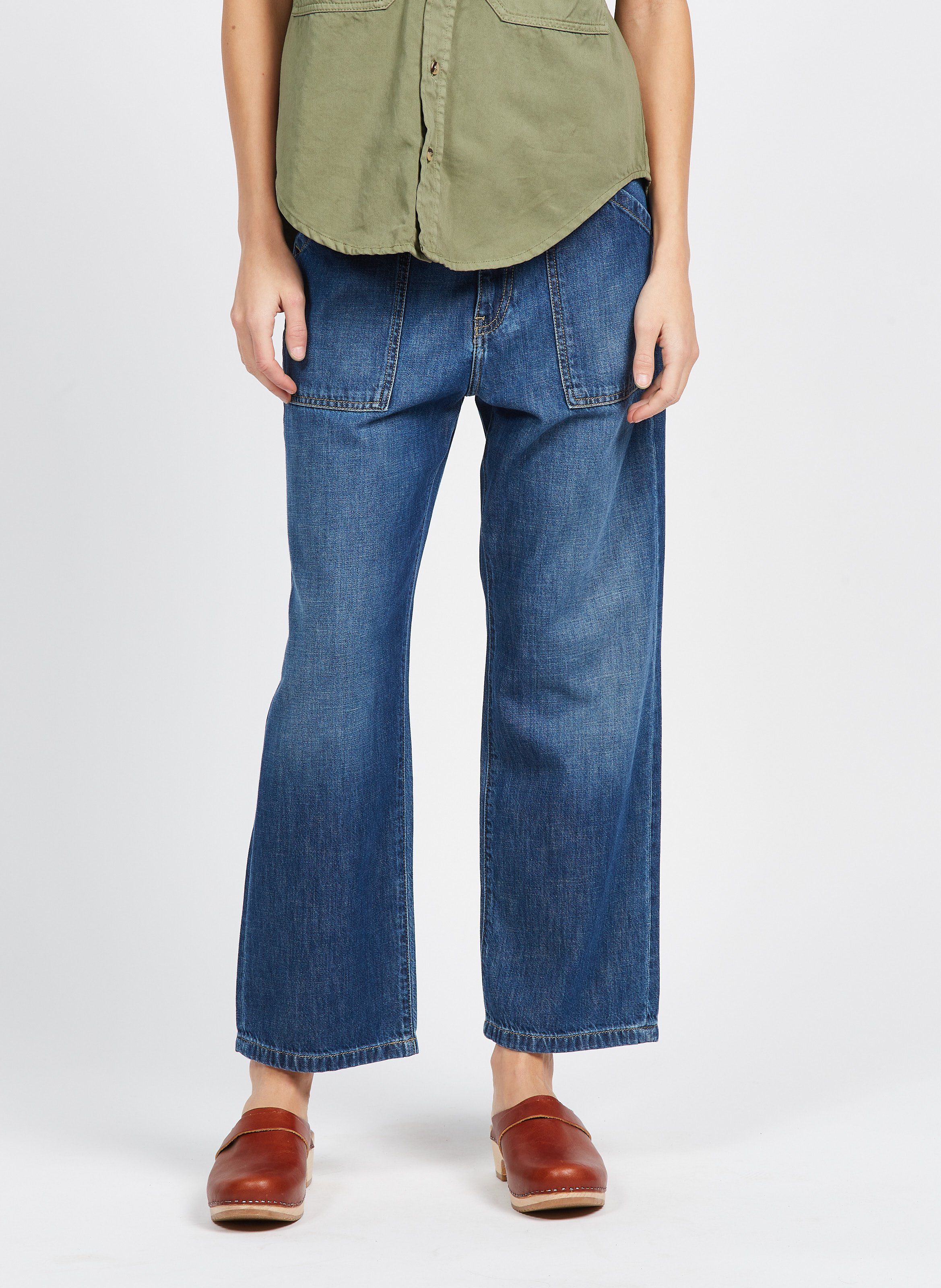 Straight Cut Jeans aus Baumwolle ACQUAVERDE Blau