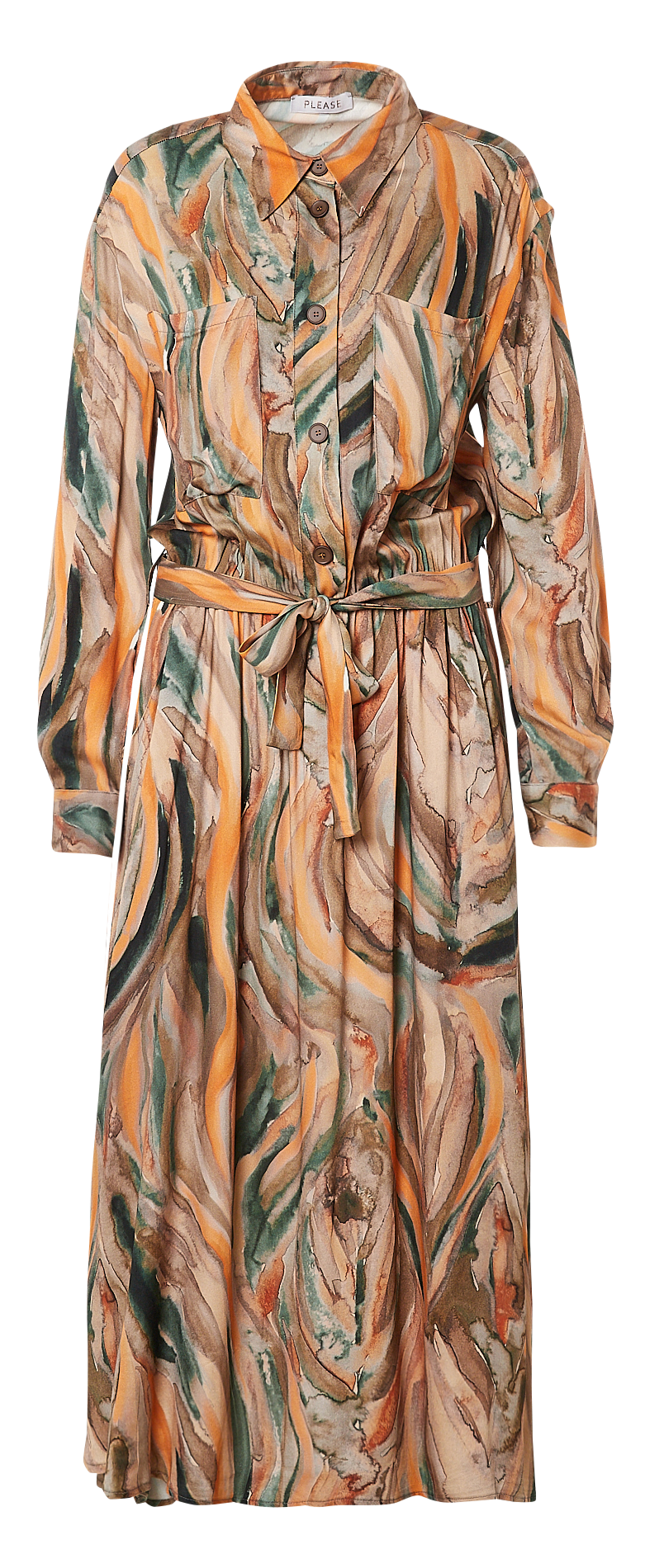 Long dress with classic collar PLEASE Multicolored