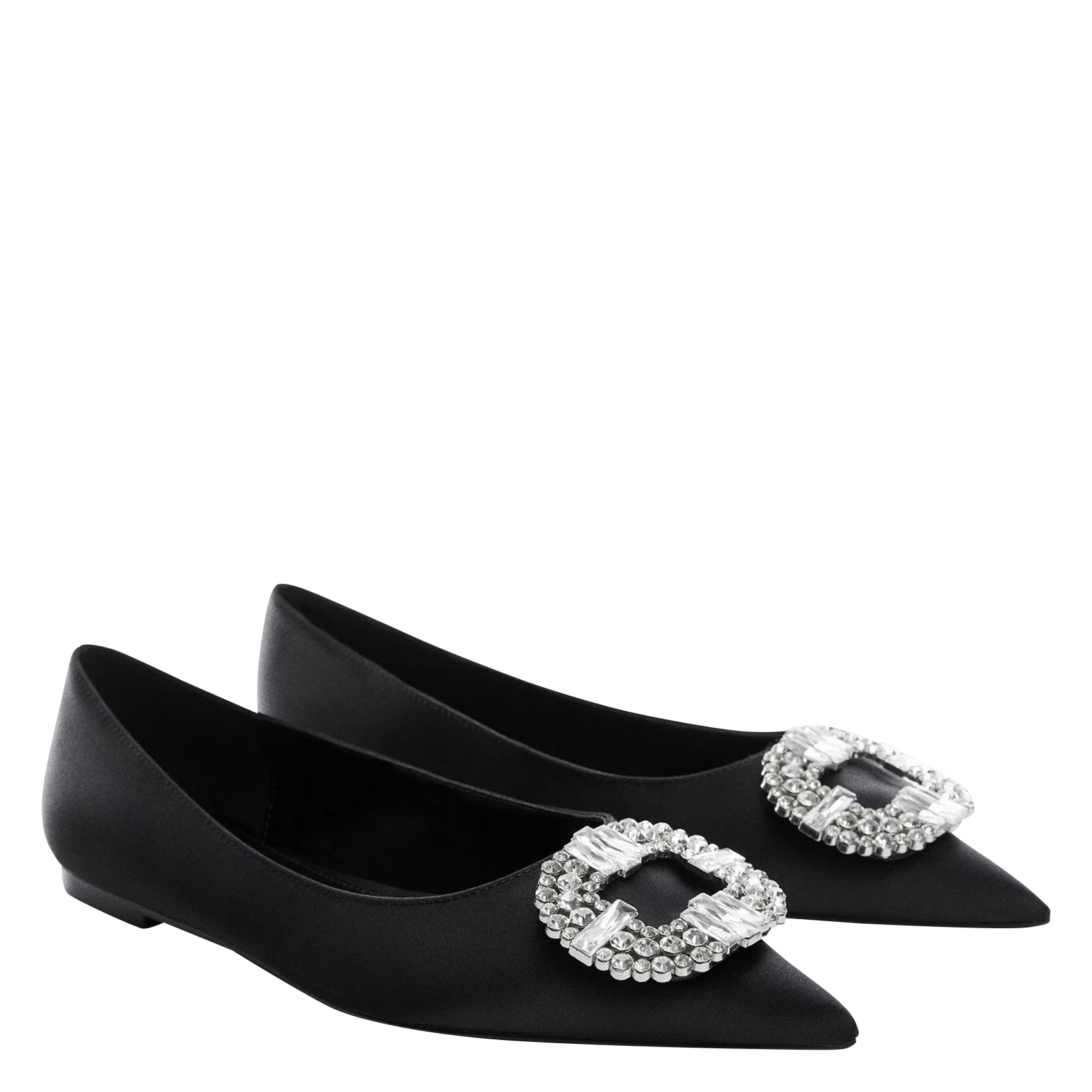 Satijnachtige, Stoffen Ballerina's Noir Mango - Dames | Place des Tendances