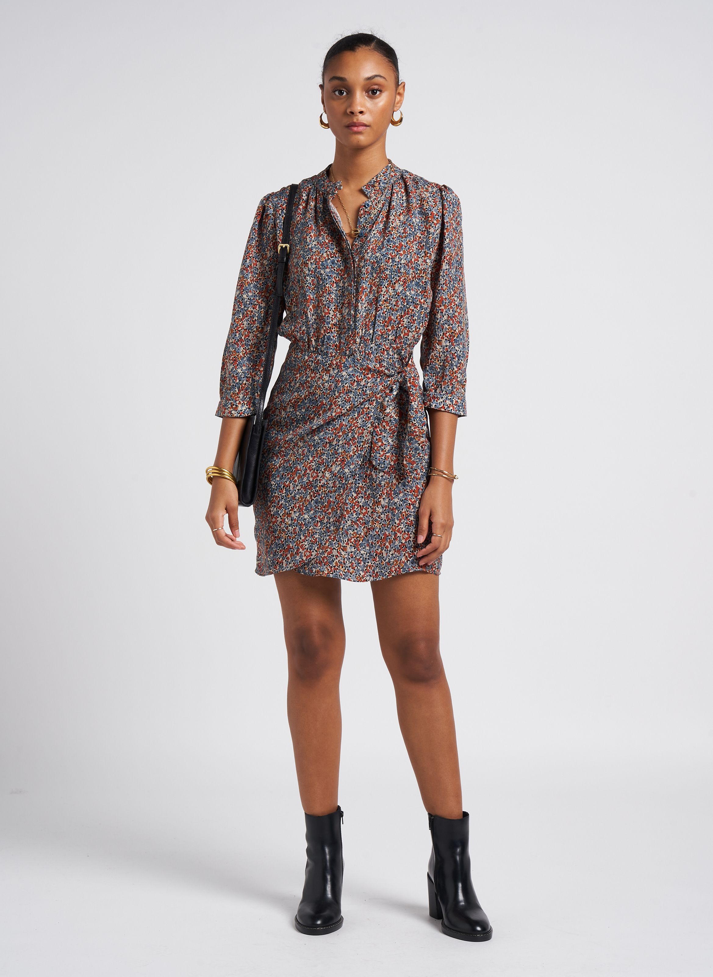 Mandarin collar store shirt dress