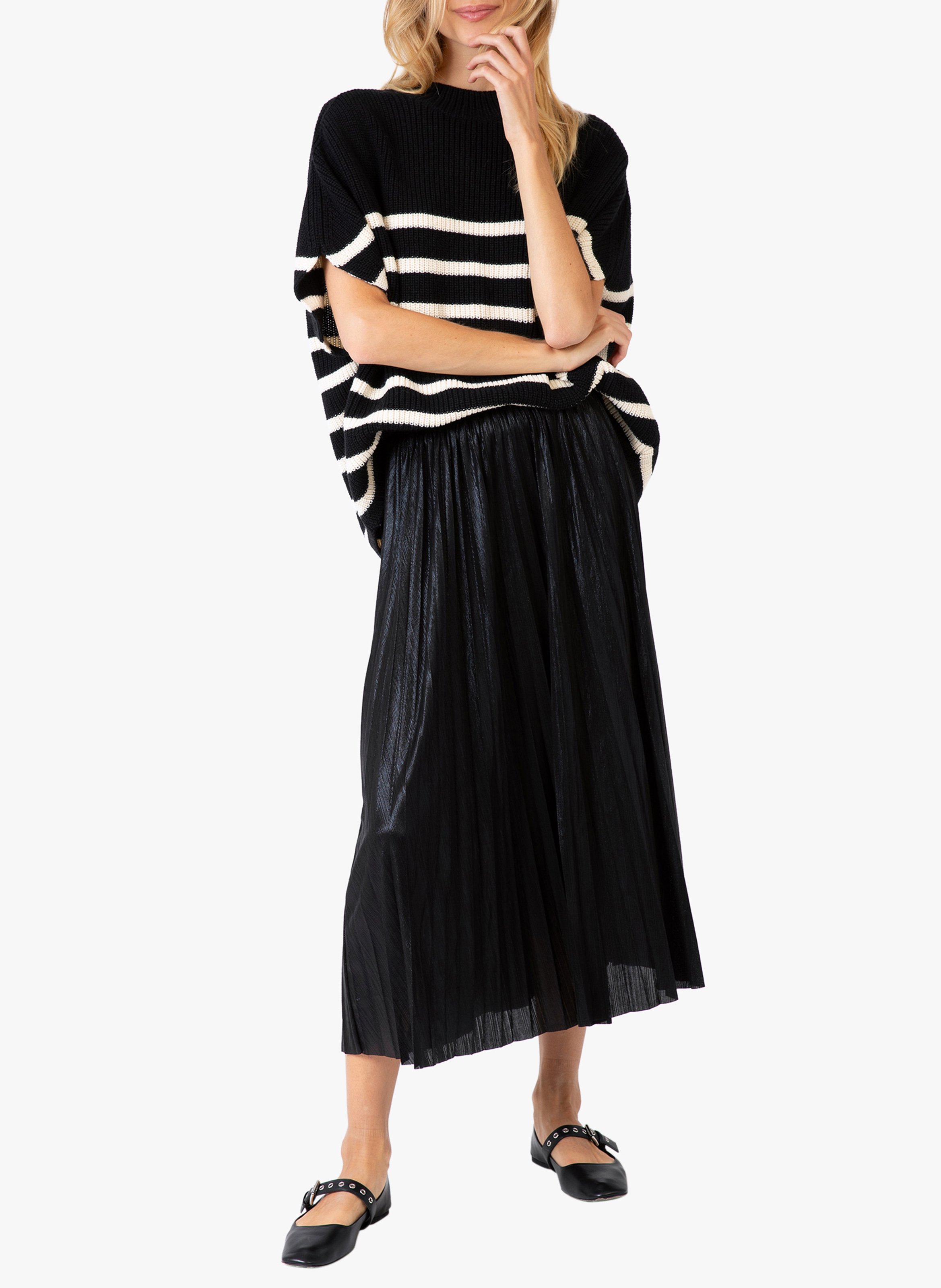 Black pleated 2025 midi skirt 48