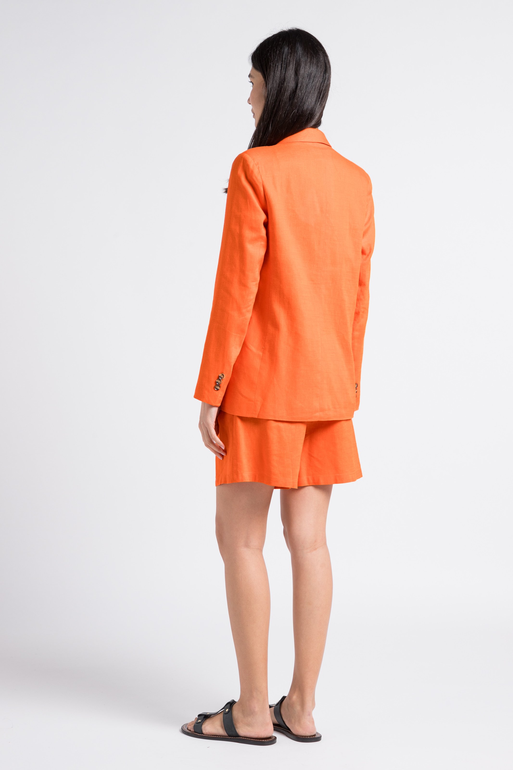 Linen-blend tailored jacket LA PETITE ETOILE Orange