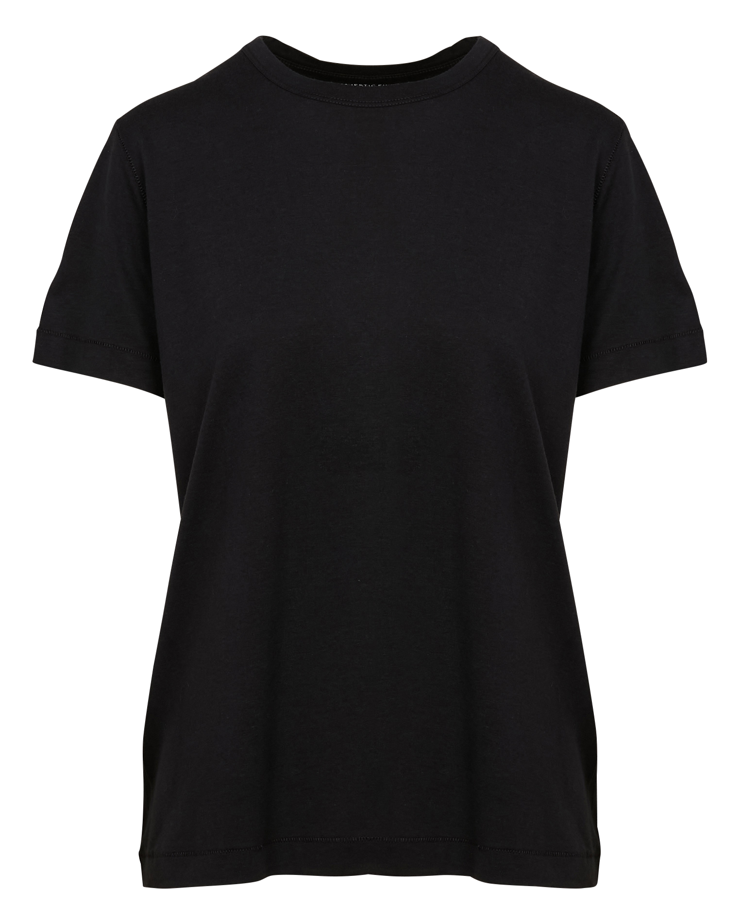 Tee-shirt droit col rond  MAJESTIC FILATURES Noir