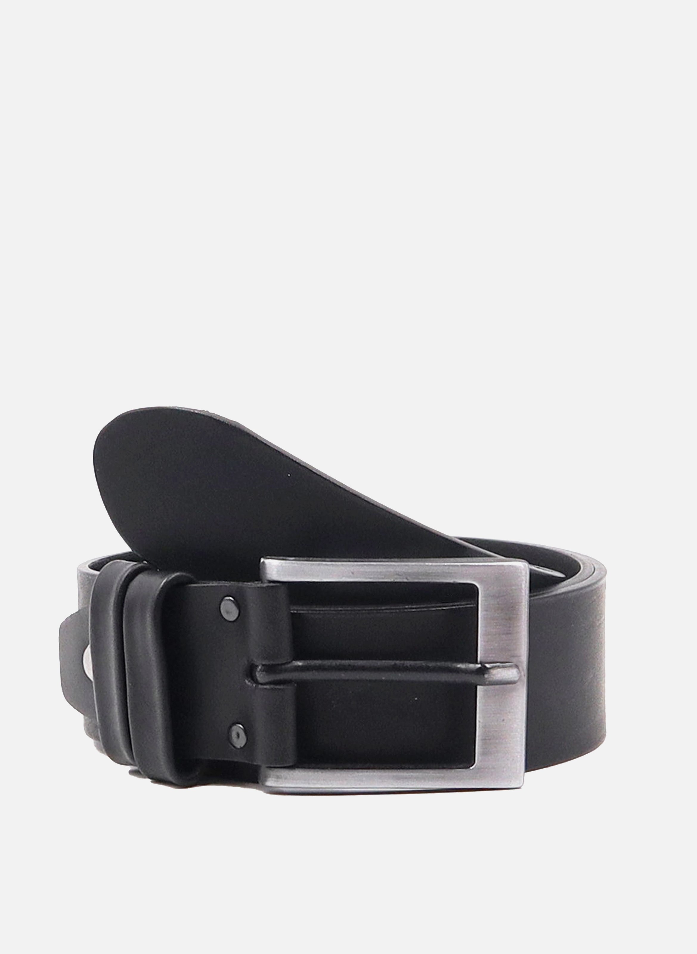 Smooth leather casual belt JULES & JENN Black