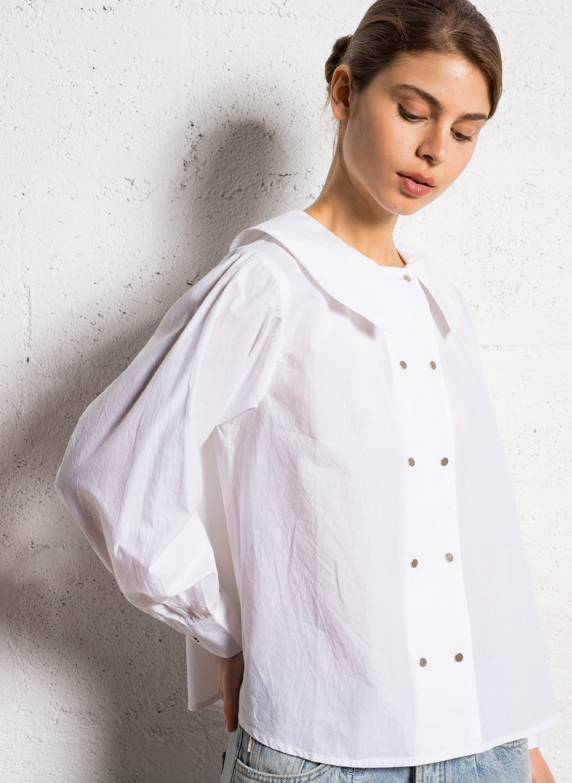 Straight cotton shirt THE TINY BIG SISTER White