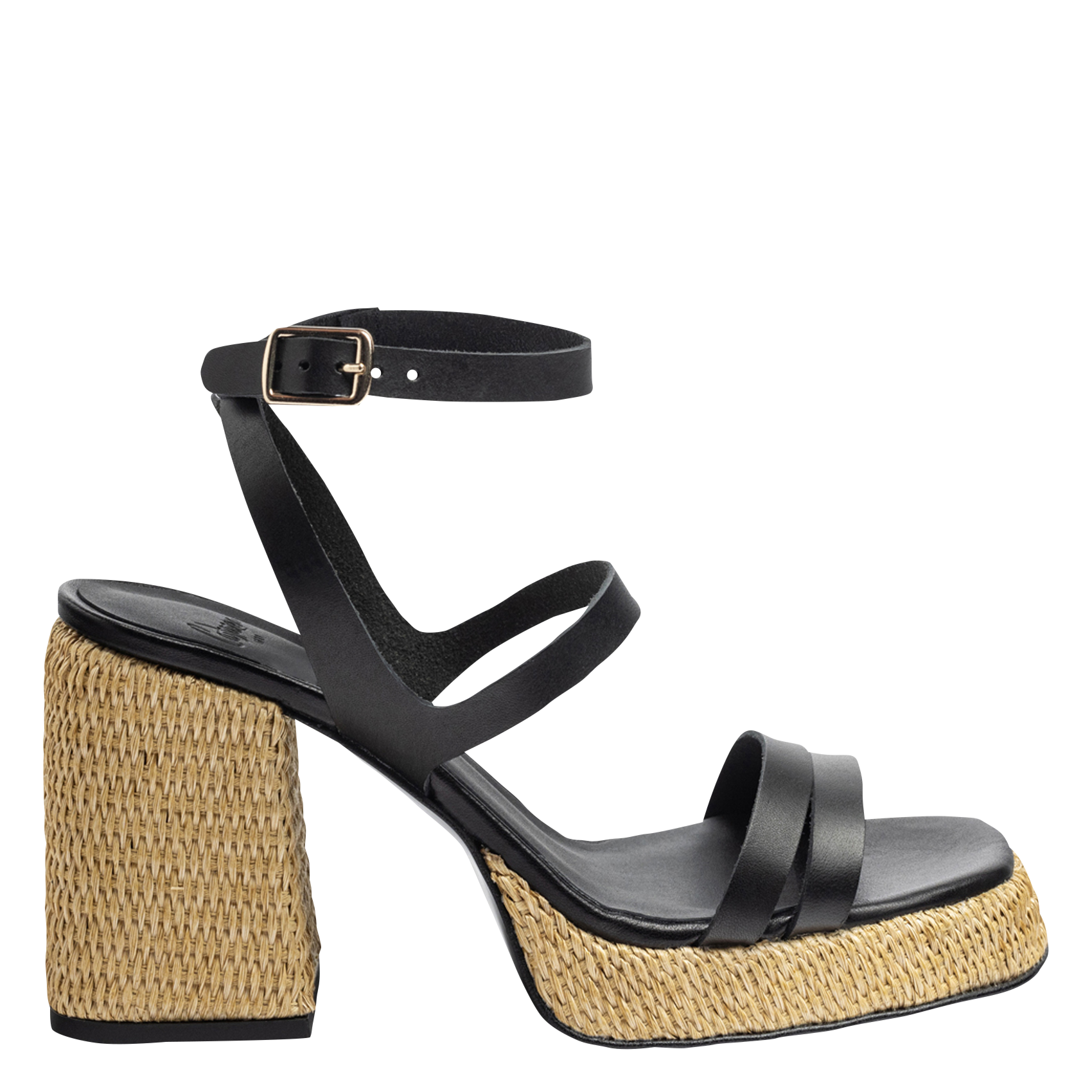 Sandales à talon en cuir CASTANER Noir