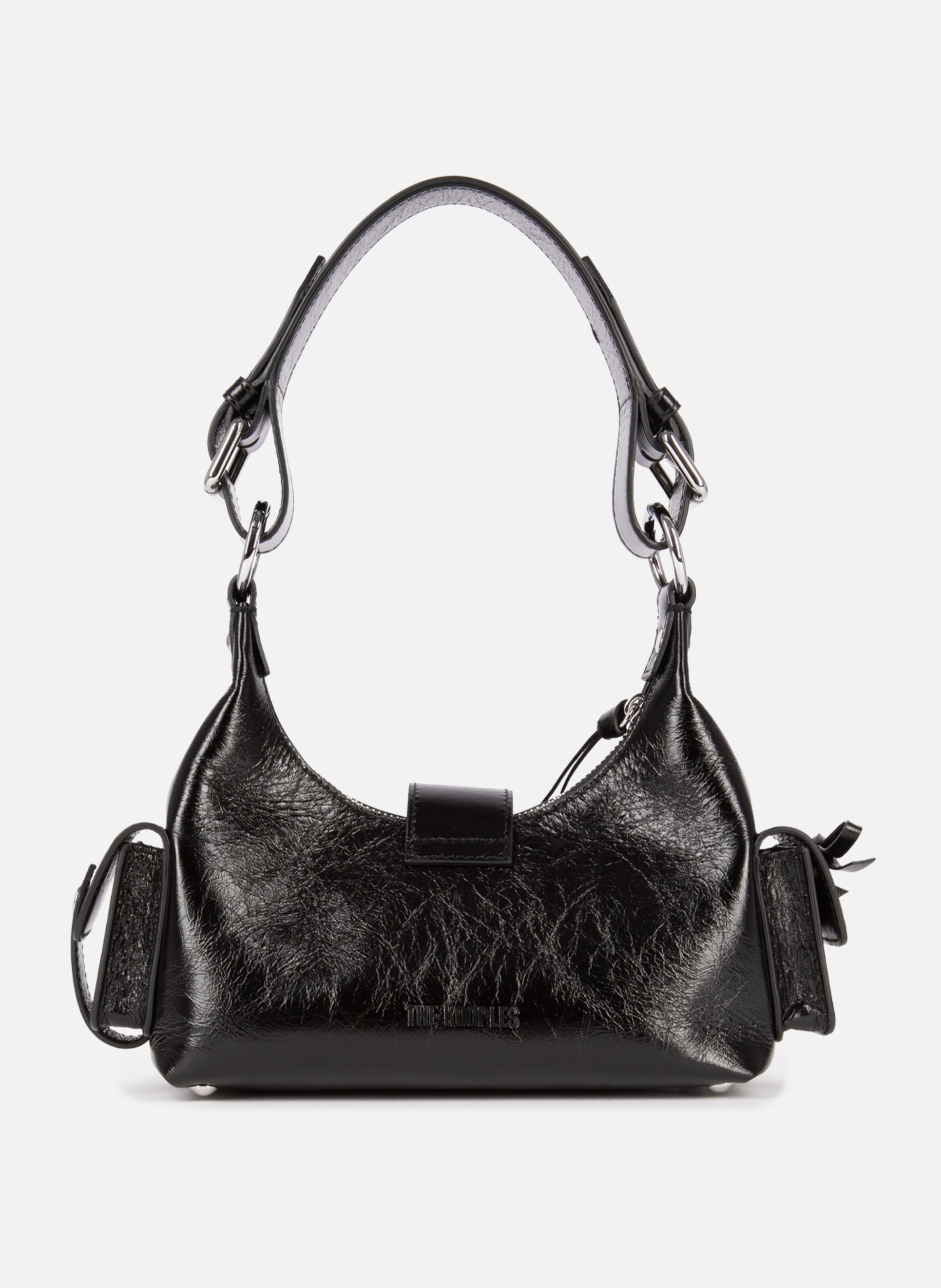 Amelia small cracked leather bag THE KOOPLES Black