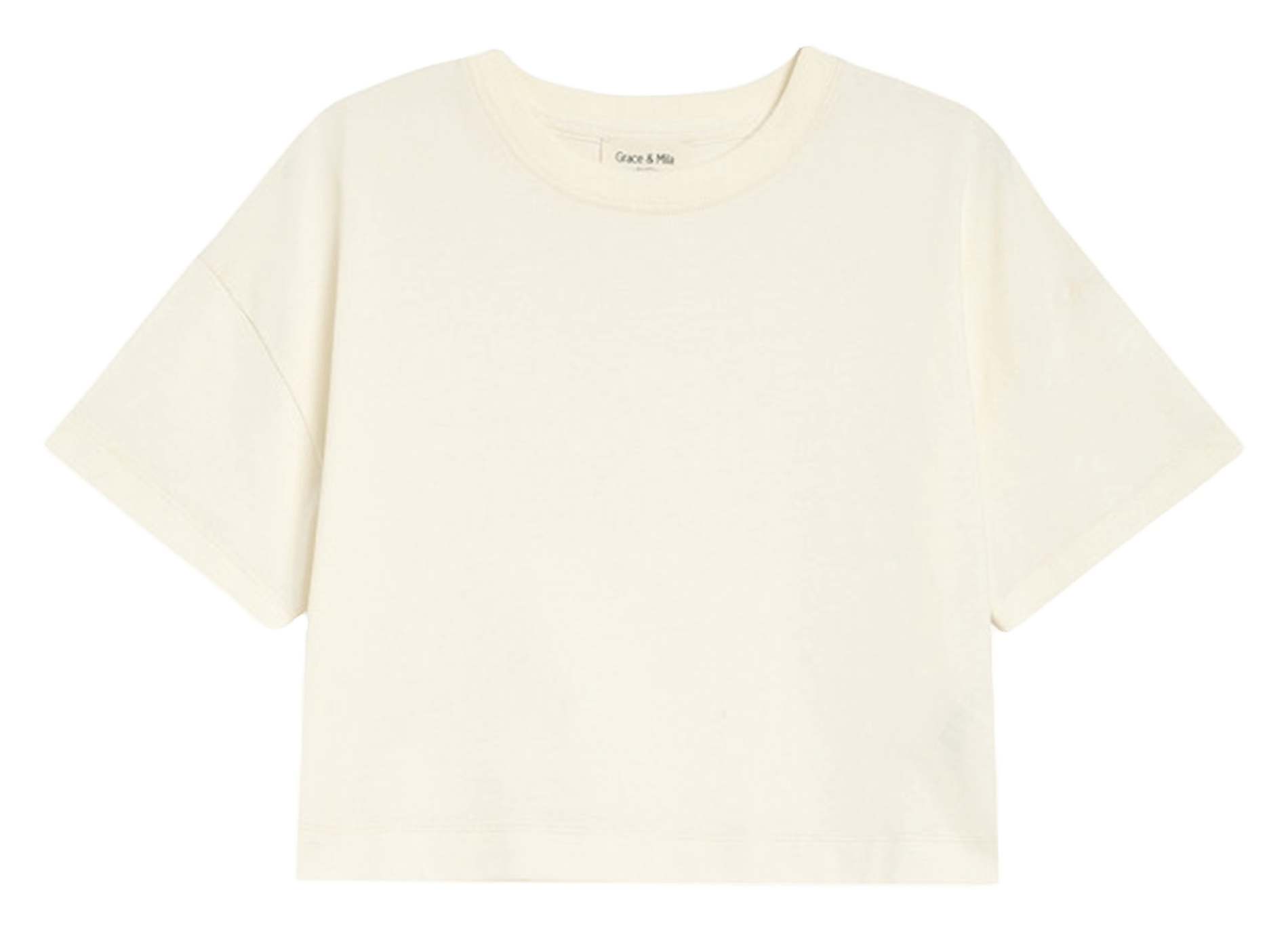 Tee-shirt col rond en coton GRACE ET MILA Blanc