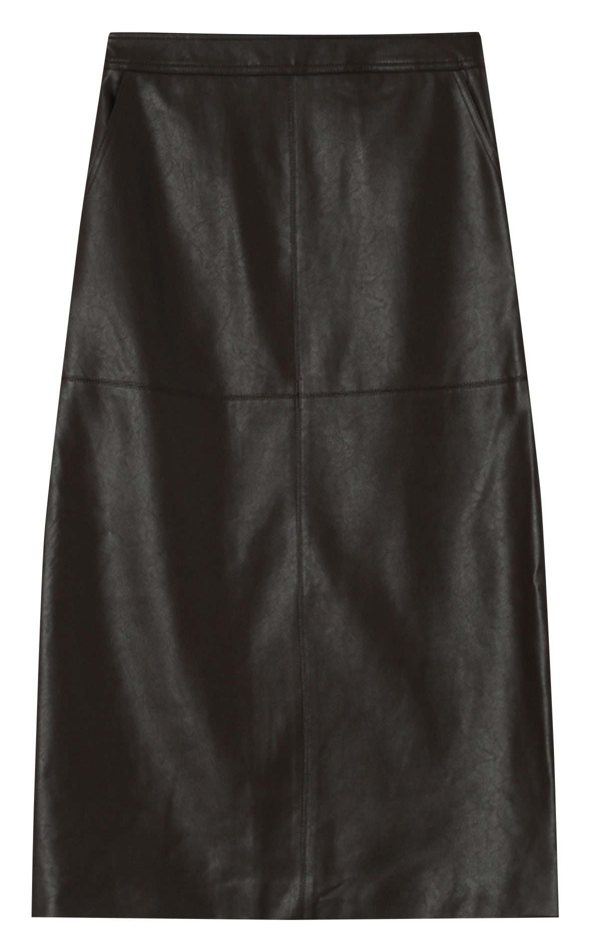 jupe midi aspect cuir GRACE ET MILA Marron