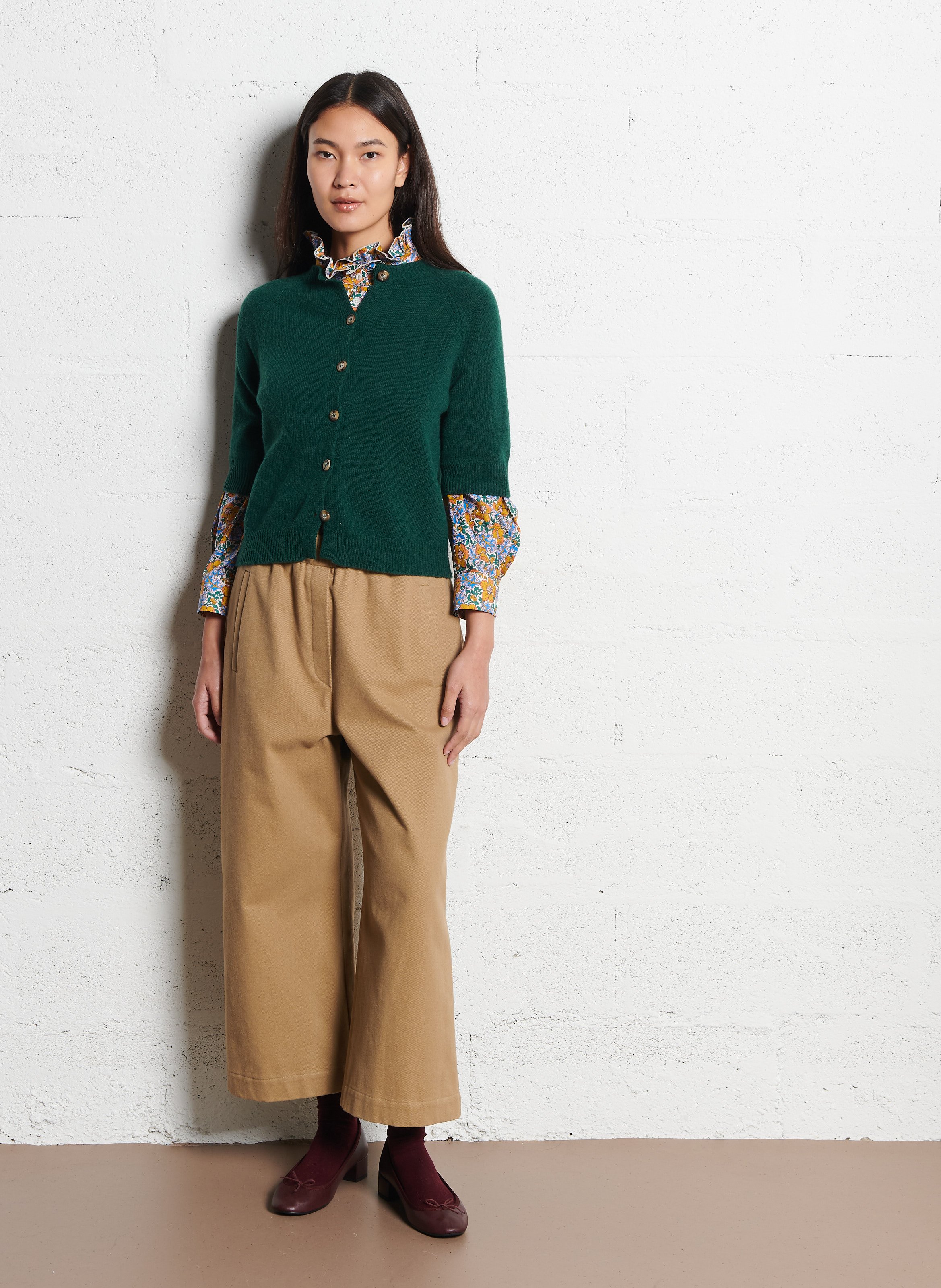 Straight-fit vest van wolmix SUZIE WINKLE Groen