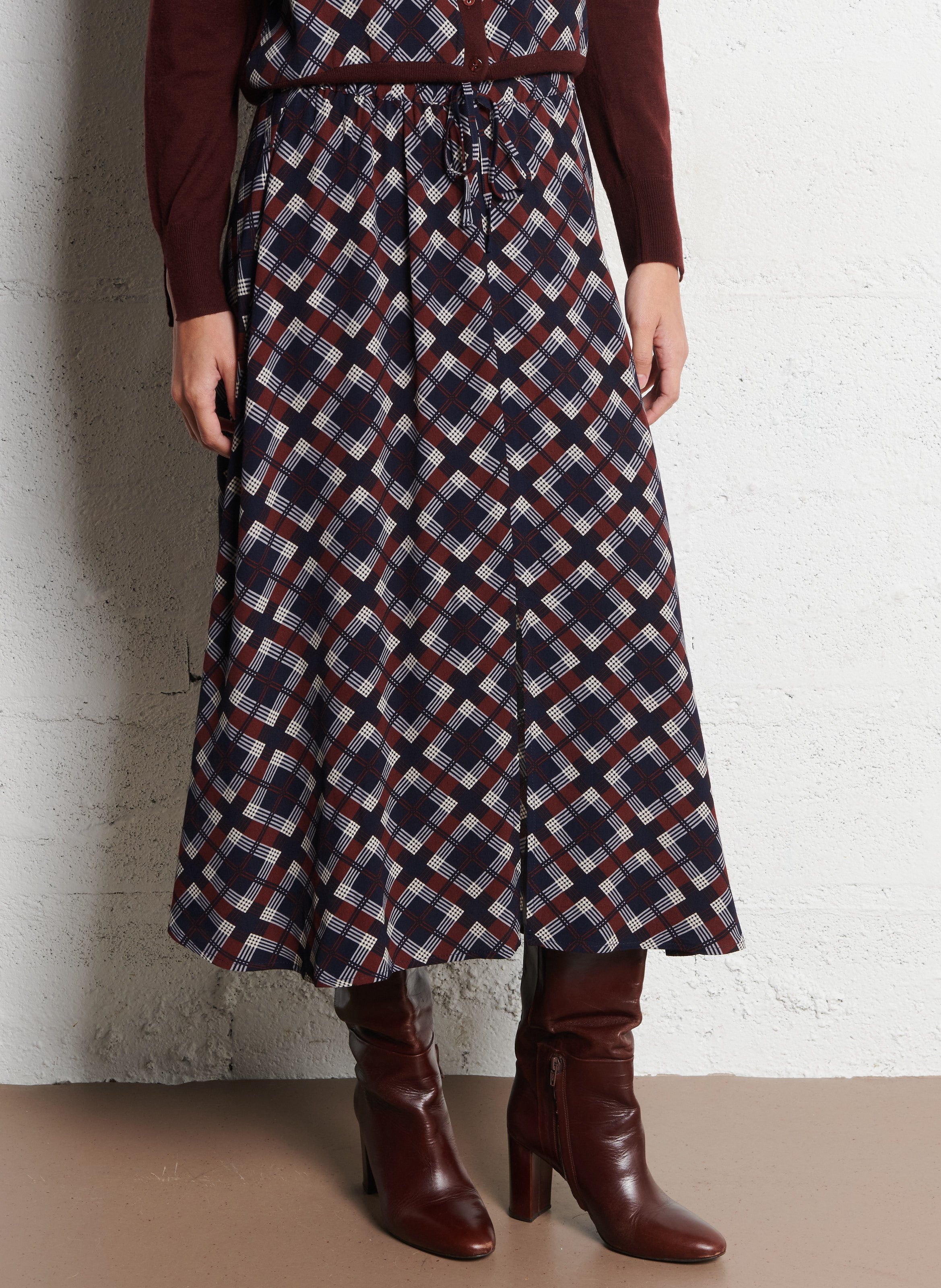 Jupe évasée fluide NICE THINGS Bleu