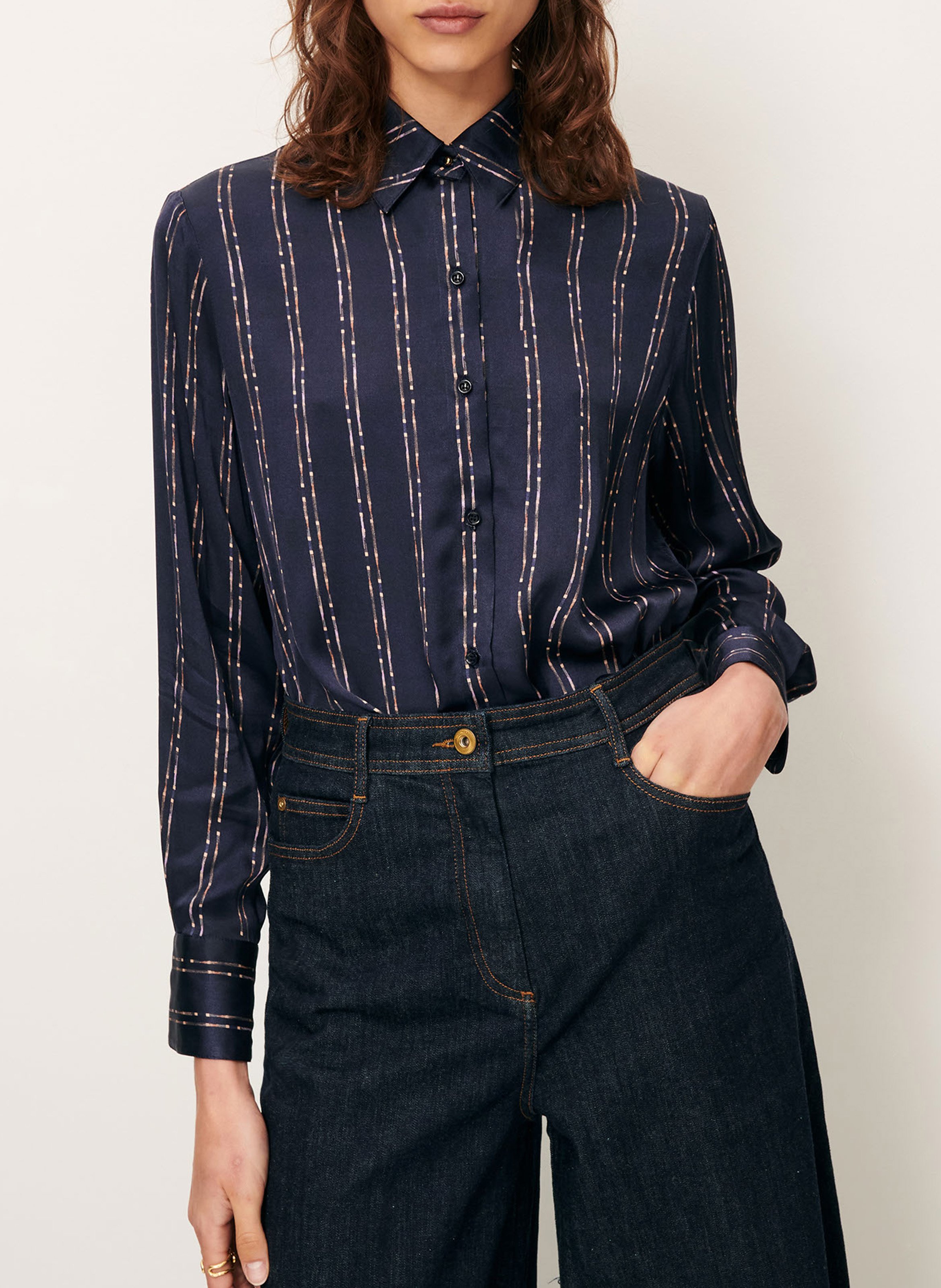 Chemise col classique imprimée SESSUN Bleu