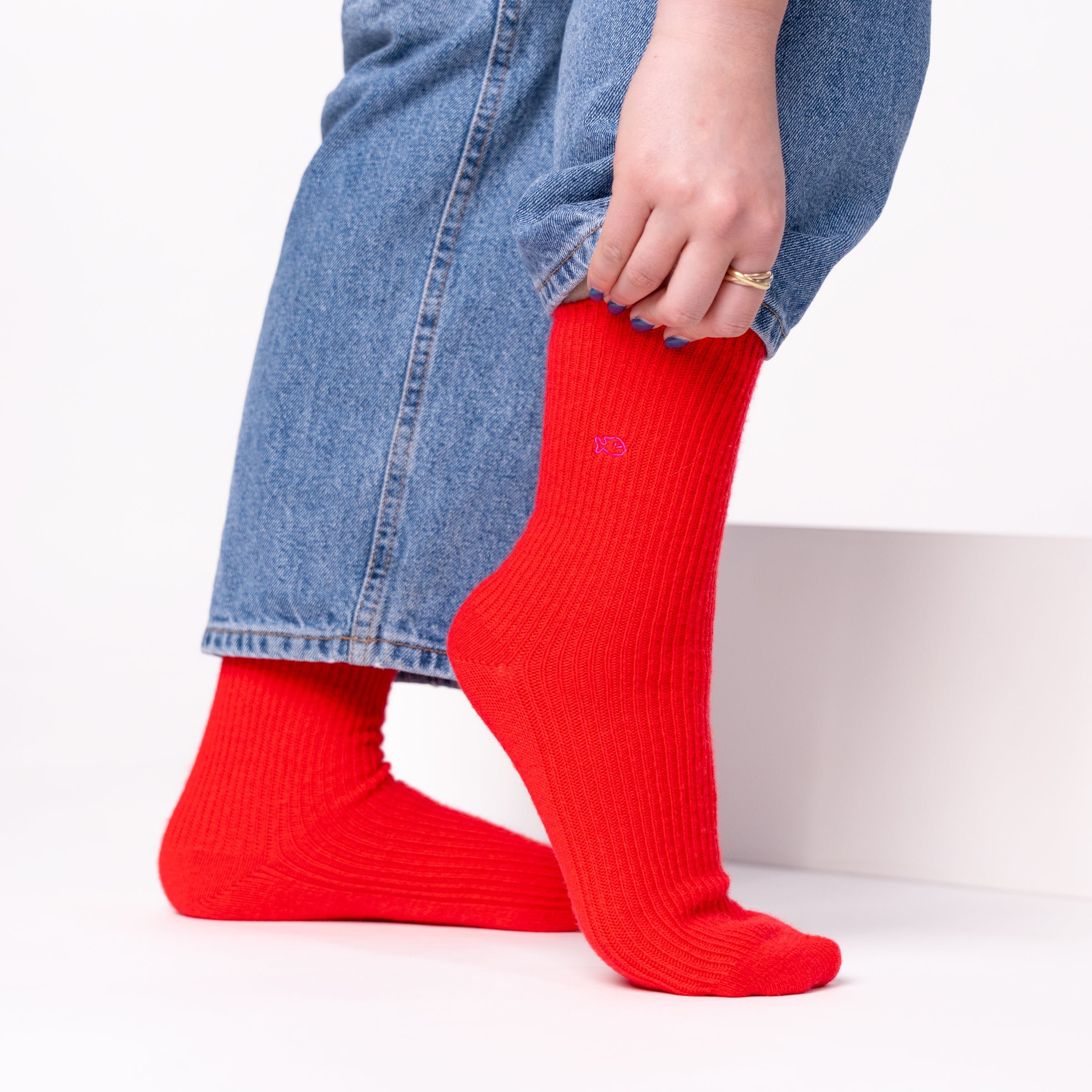 Wool socks BILLYBELT Red