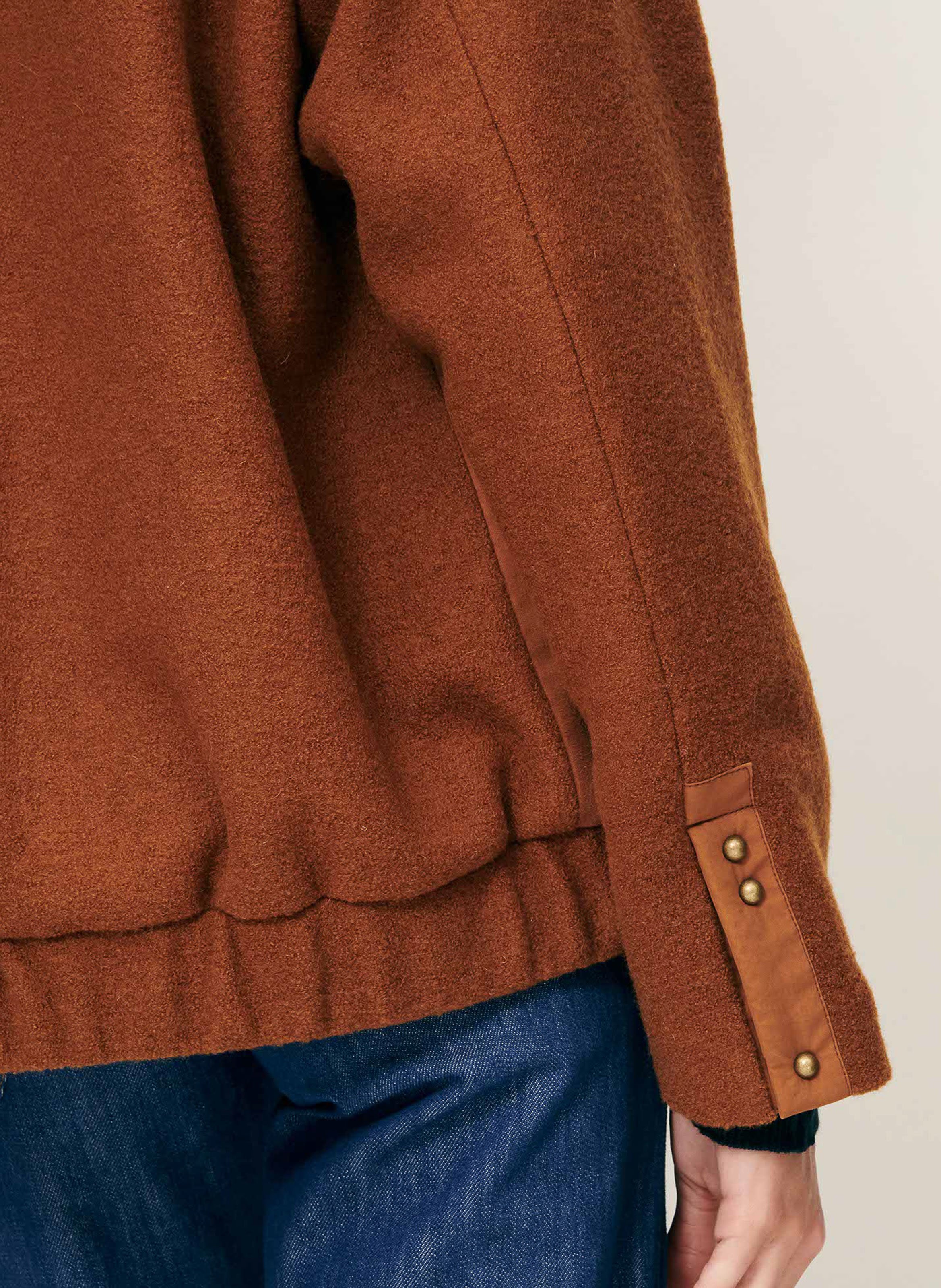 Veste oversize col classique en laine SESSUN Marron