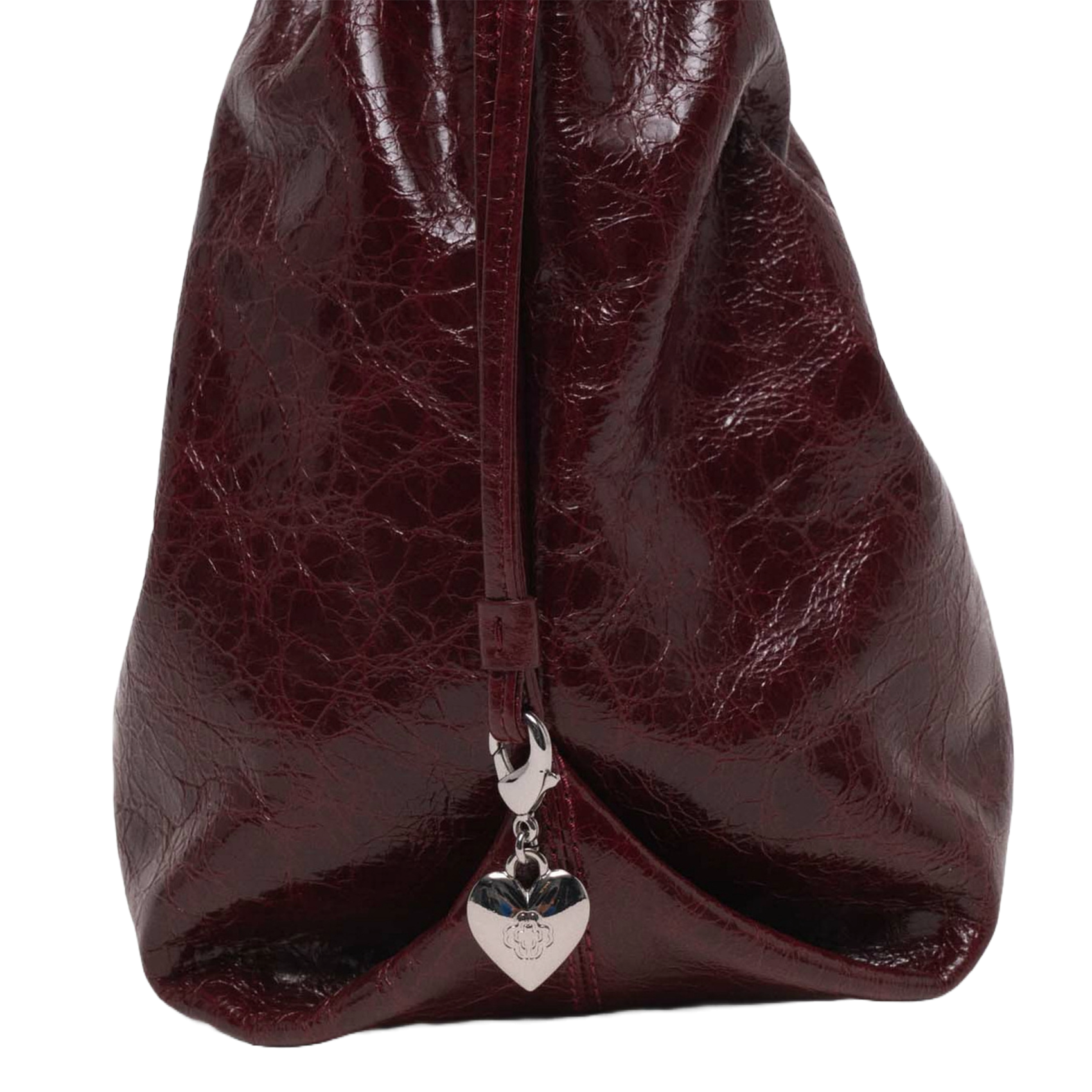 Buideltas van getextureerd leer met veters MAJE Rood