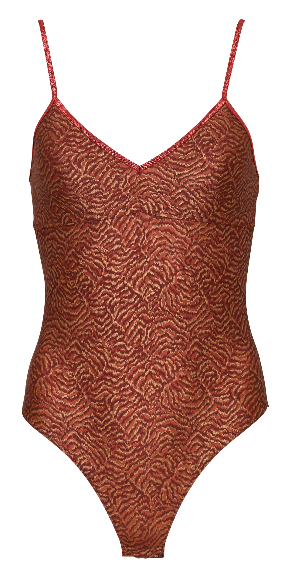 Fitted patterned bodysuit LA NOUVELLE Brown