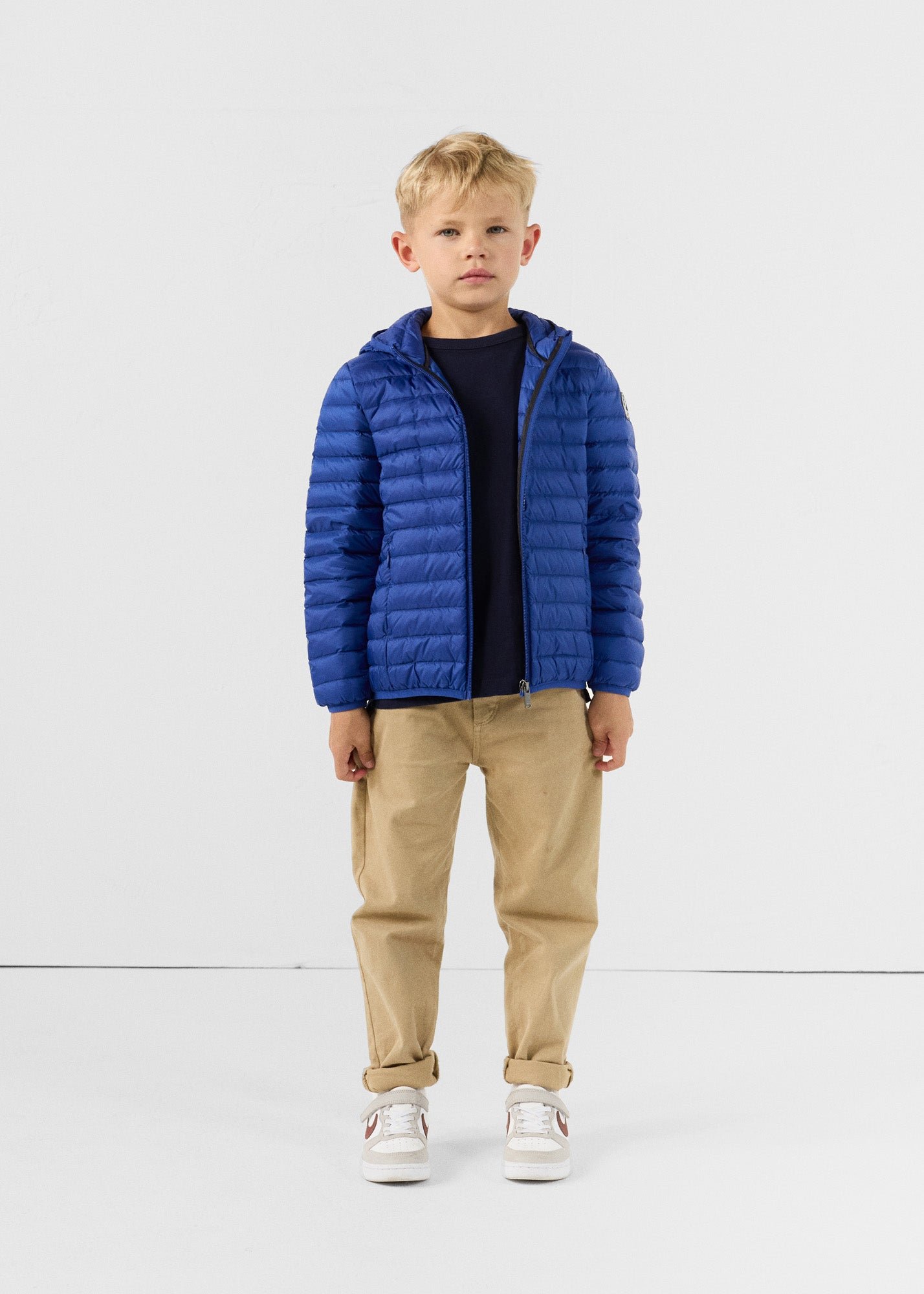 Hugo lightweight hooded child's puffer coat JOTT Blue