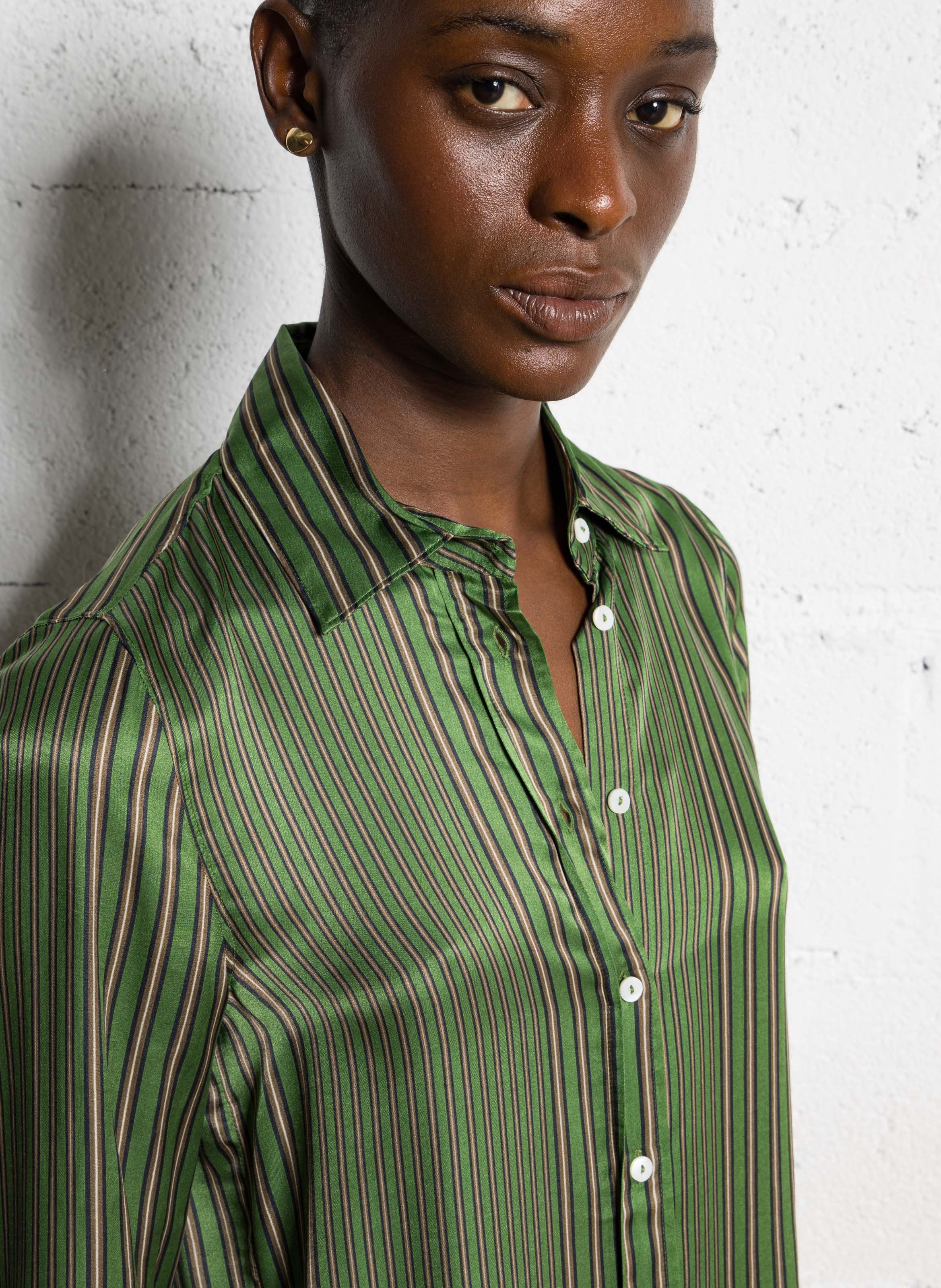 Appoline fluid striped shirt DIEGA Blue