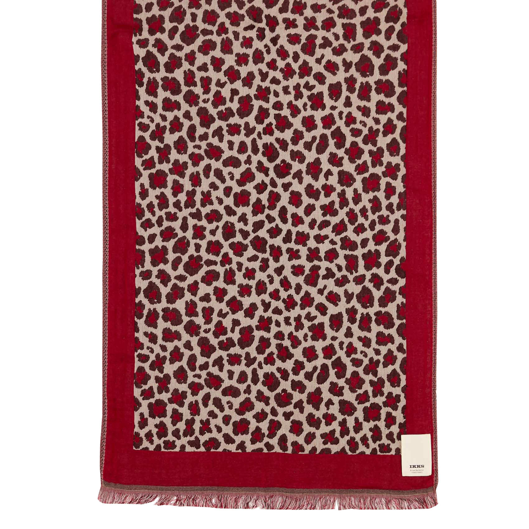 Leoparden-Jacquard-Tuch aus Baumwollmischung IKKS Rot
