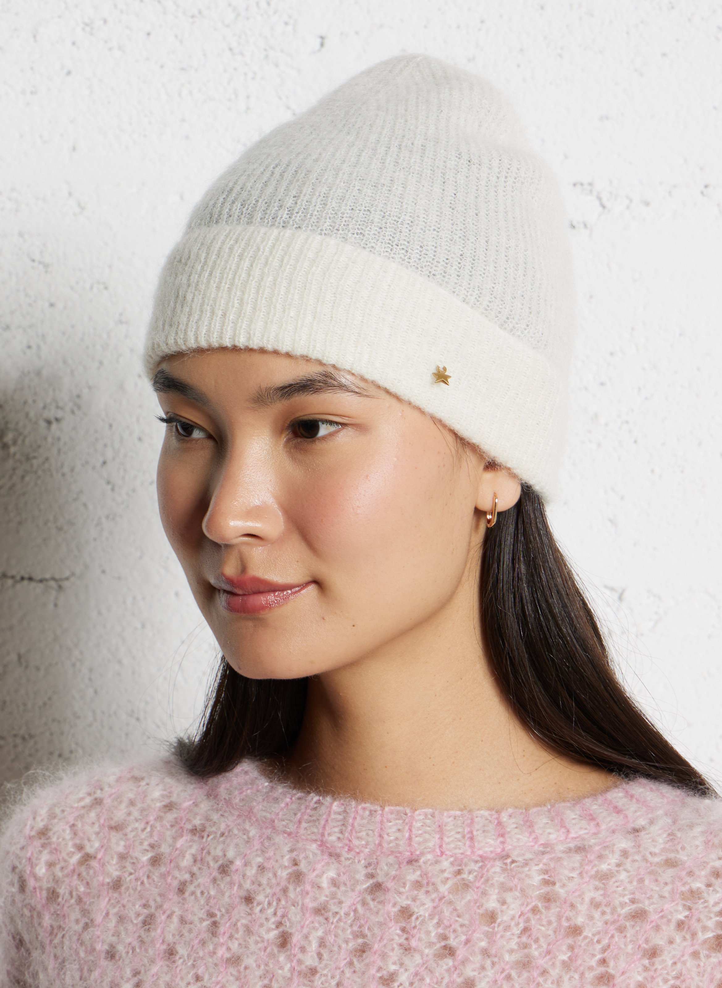 Effen muts van gemengde wol DES PETITS HAUTS Beige