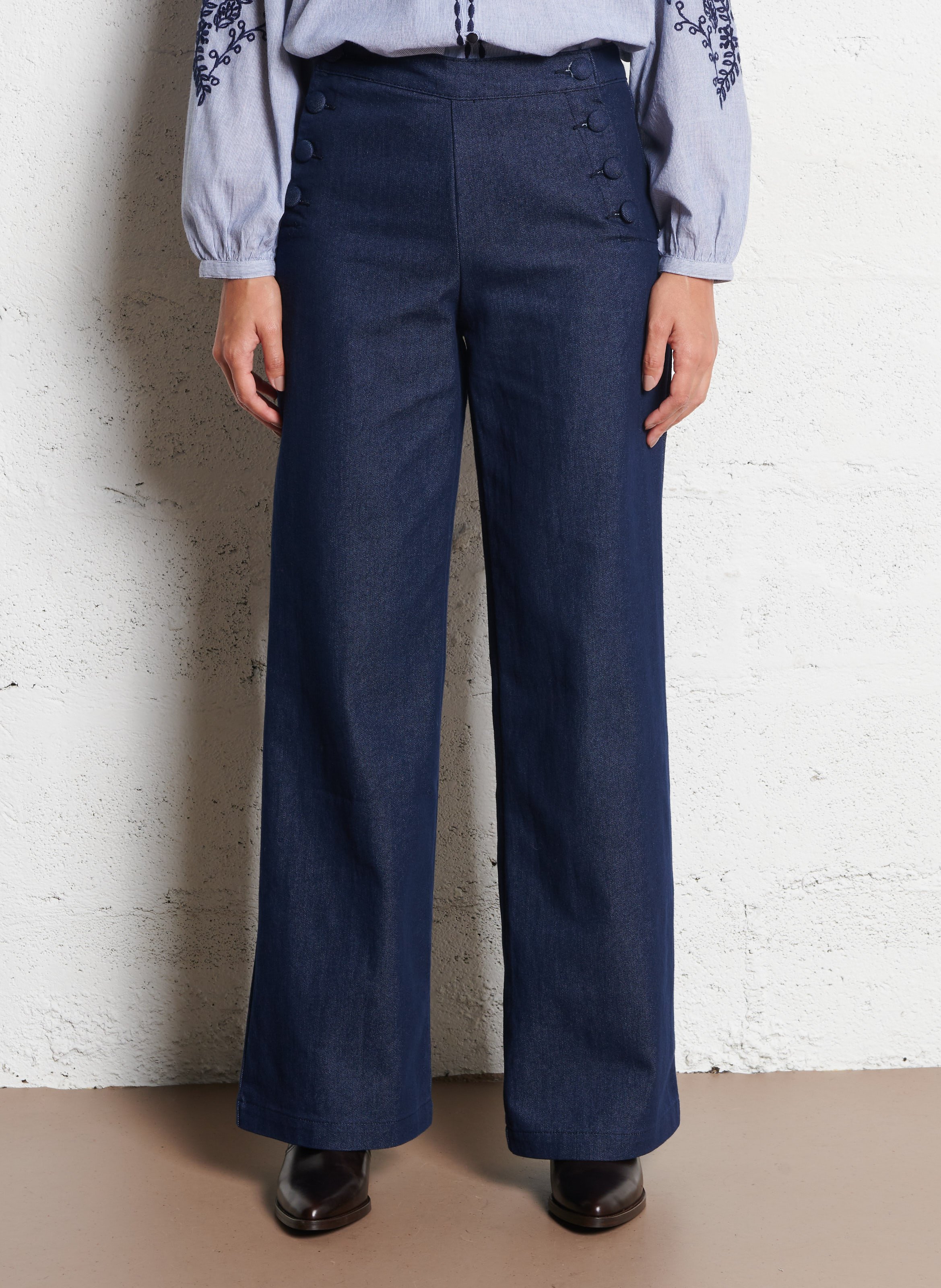 Straight denim pants in blended cotton LA PETITE ETOILE