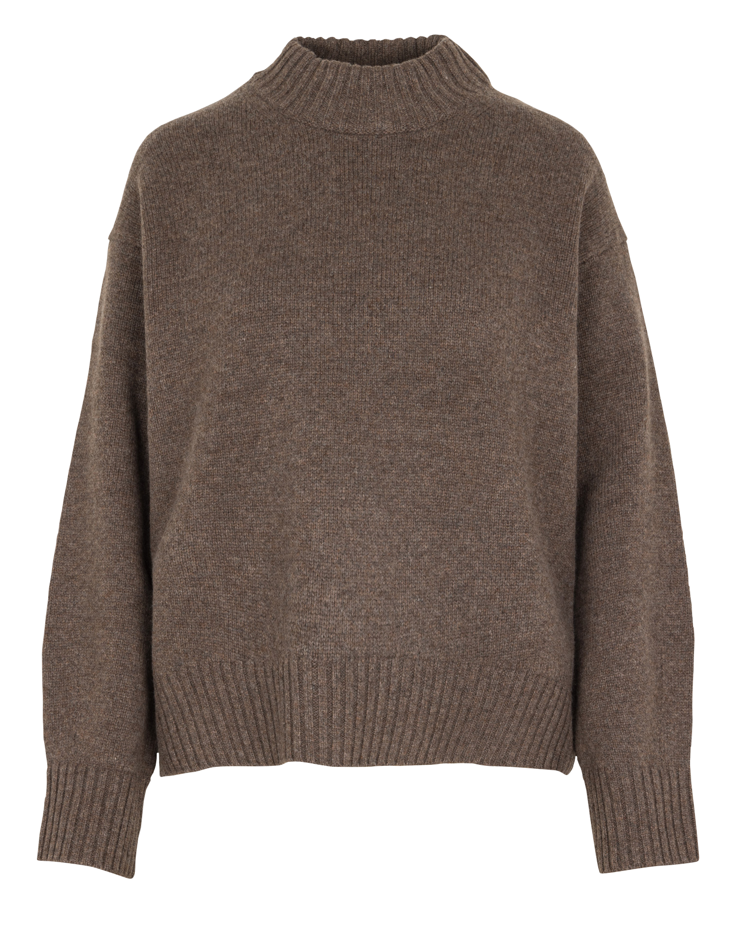 Weiter Wollpullover mit Stehkragen BERENICE Braun