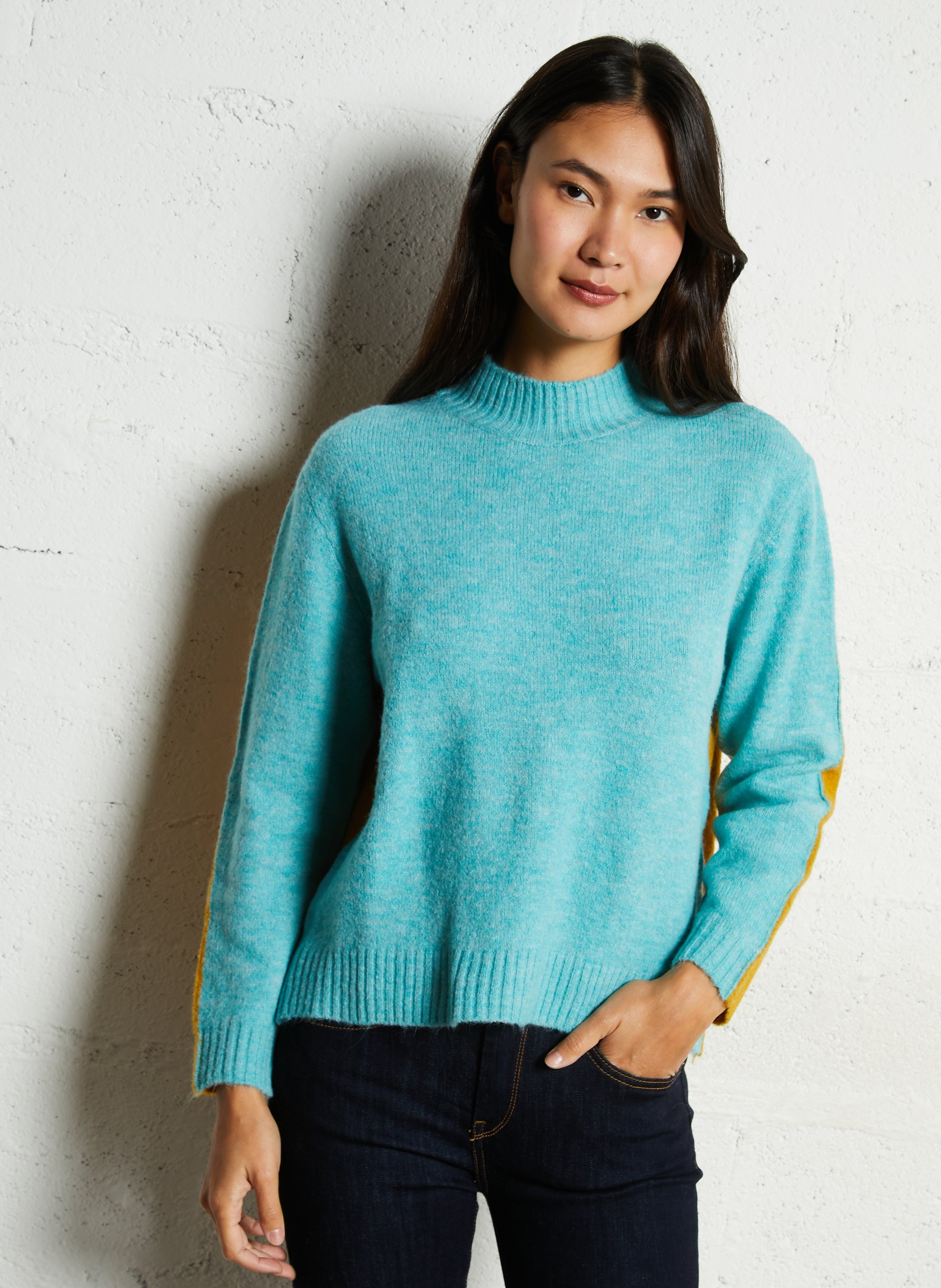 Pull oversize col montant DR BLOOM Vert