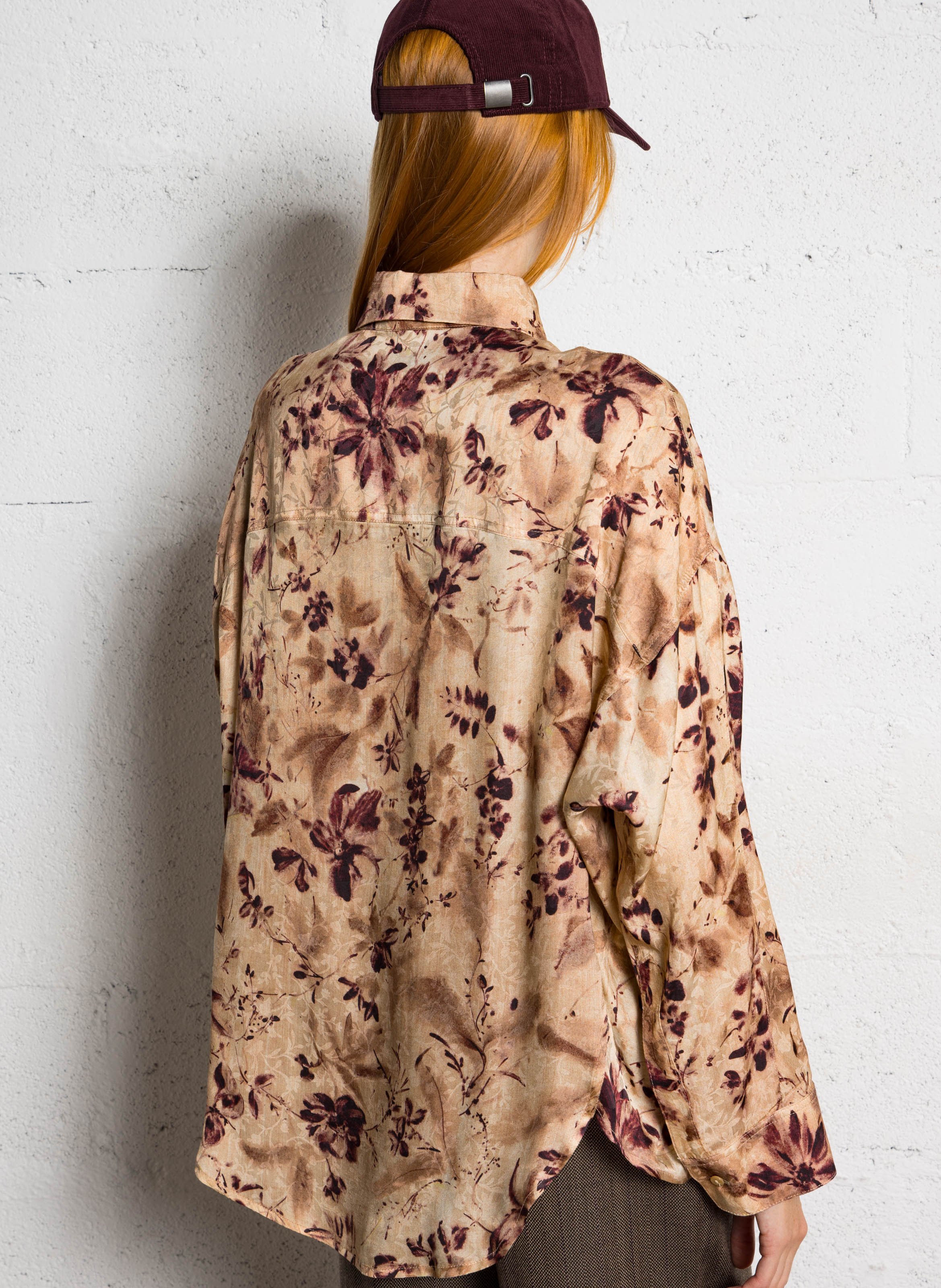 Chemise ample fluide à motifs MOMONI Rouge