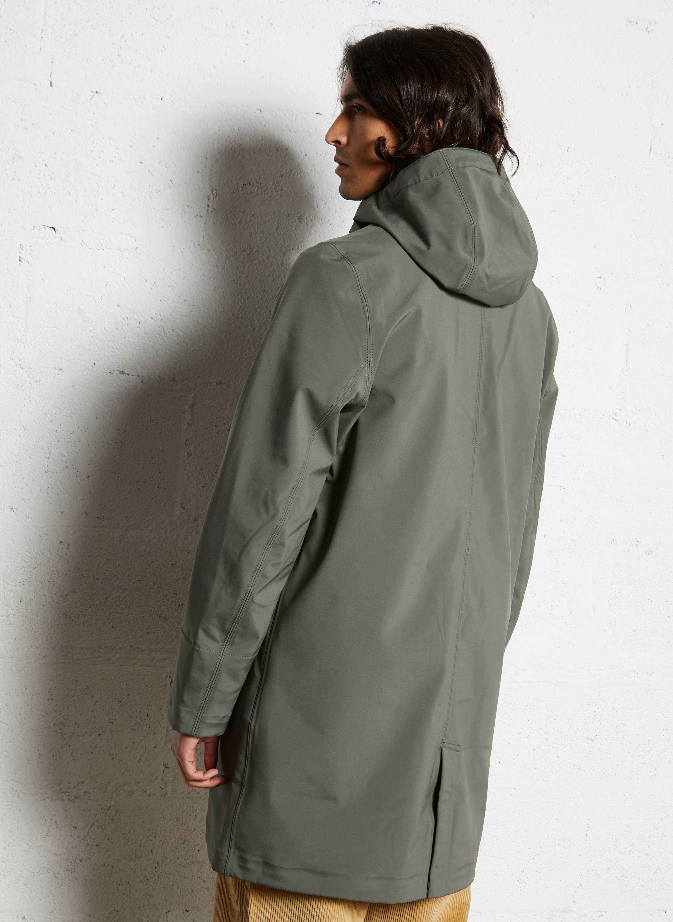 Parka with high collar and fitted hood K-WAY Green