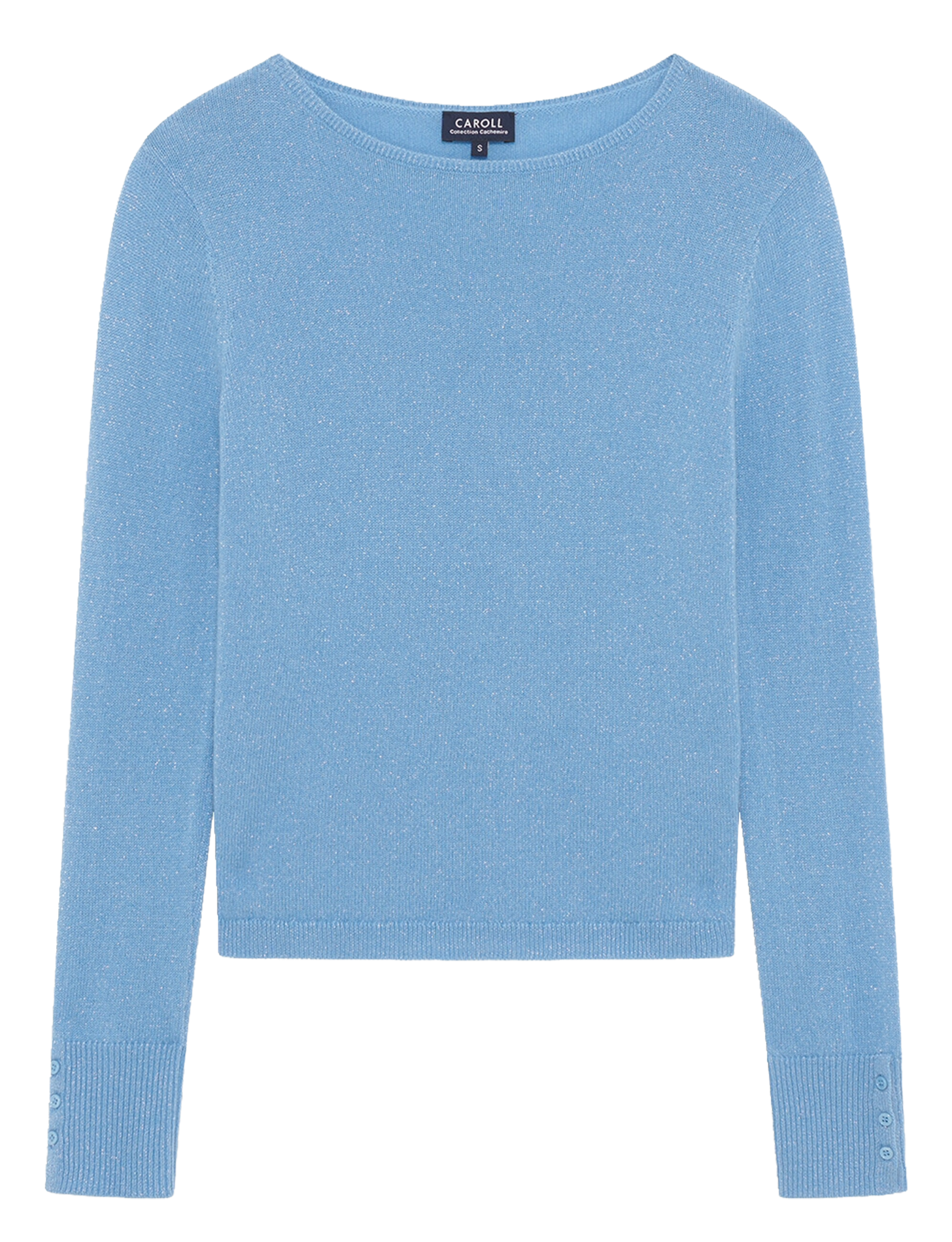 Metallic cashmere-blend boat-neck sweater CAROLL Blue