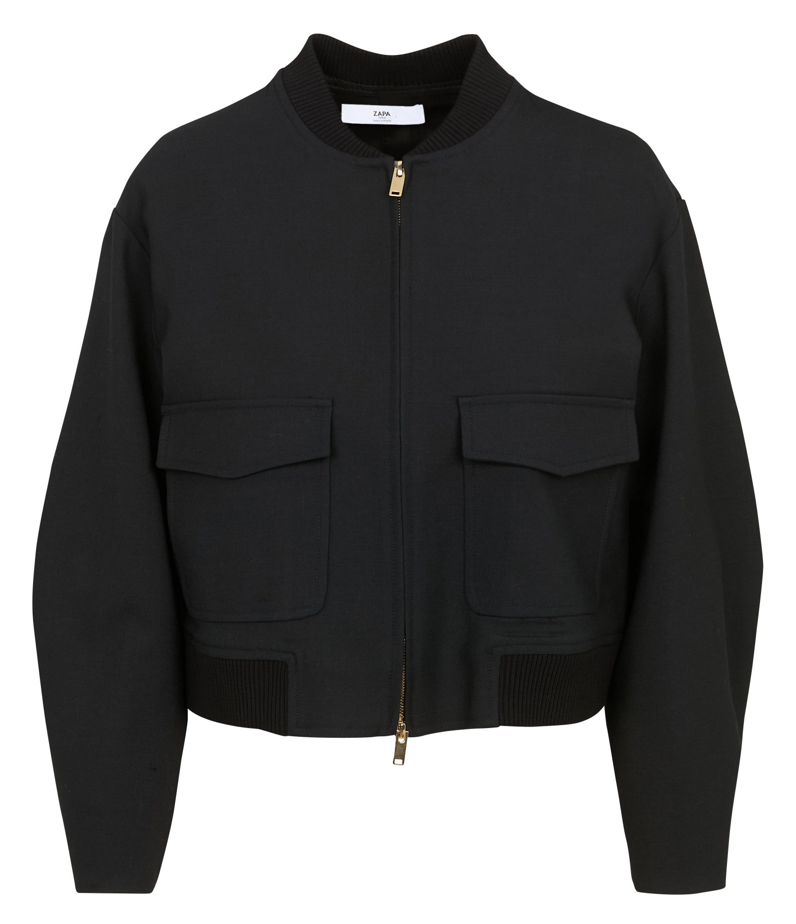 Fitted short jacket with zip ZAPA Black