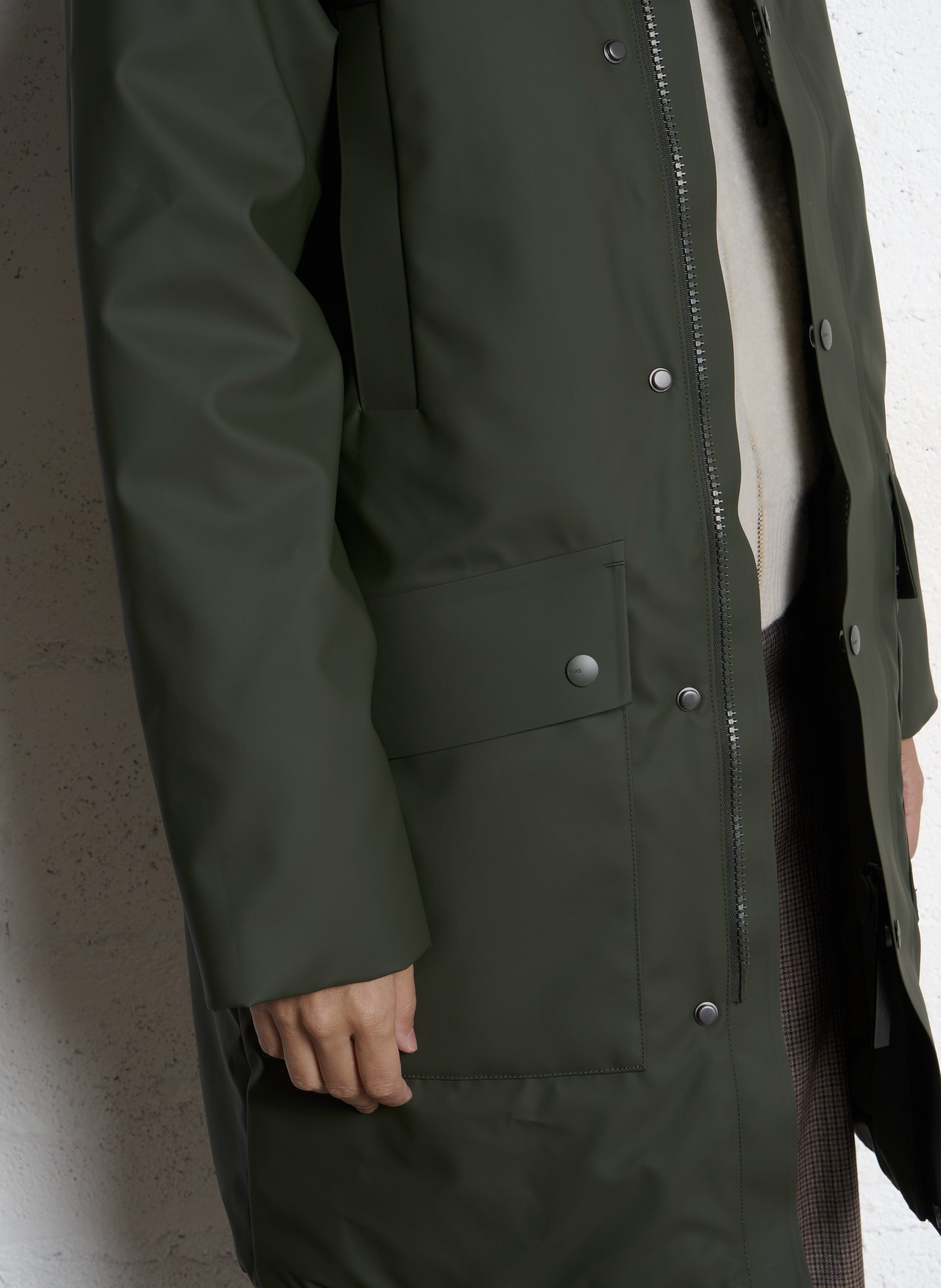 Straight-cut high-neck parka RAINS Green