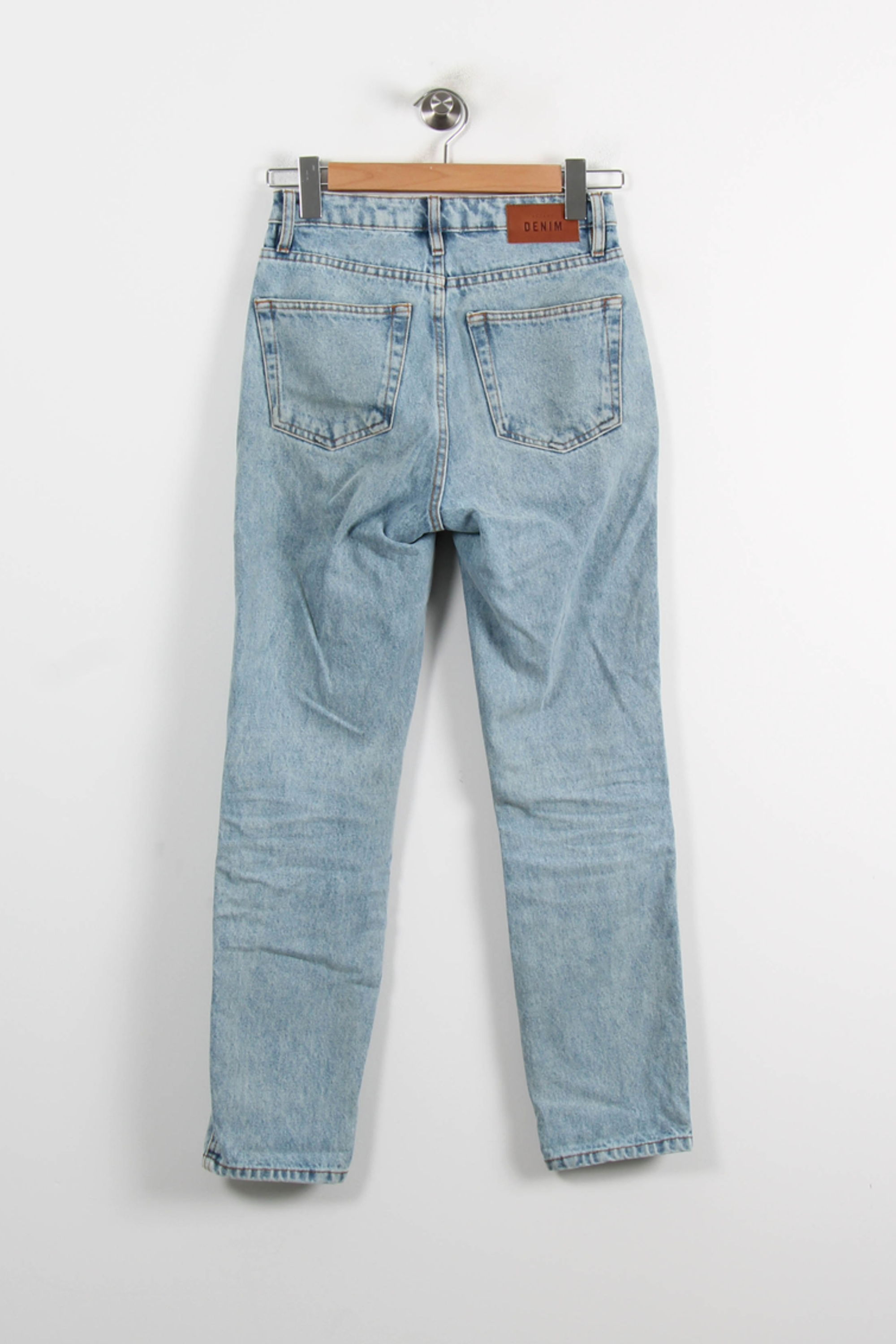Cropped slim jeans with studs Blue