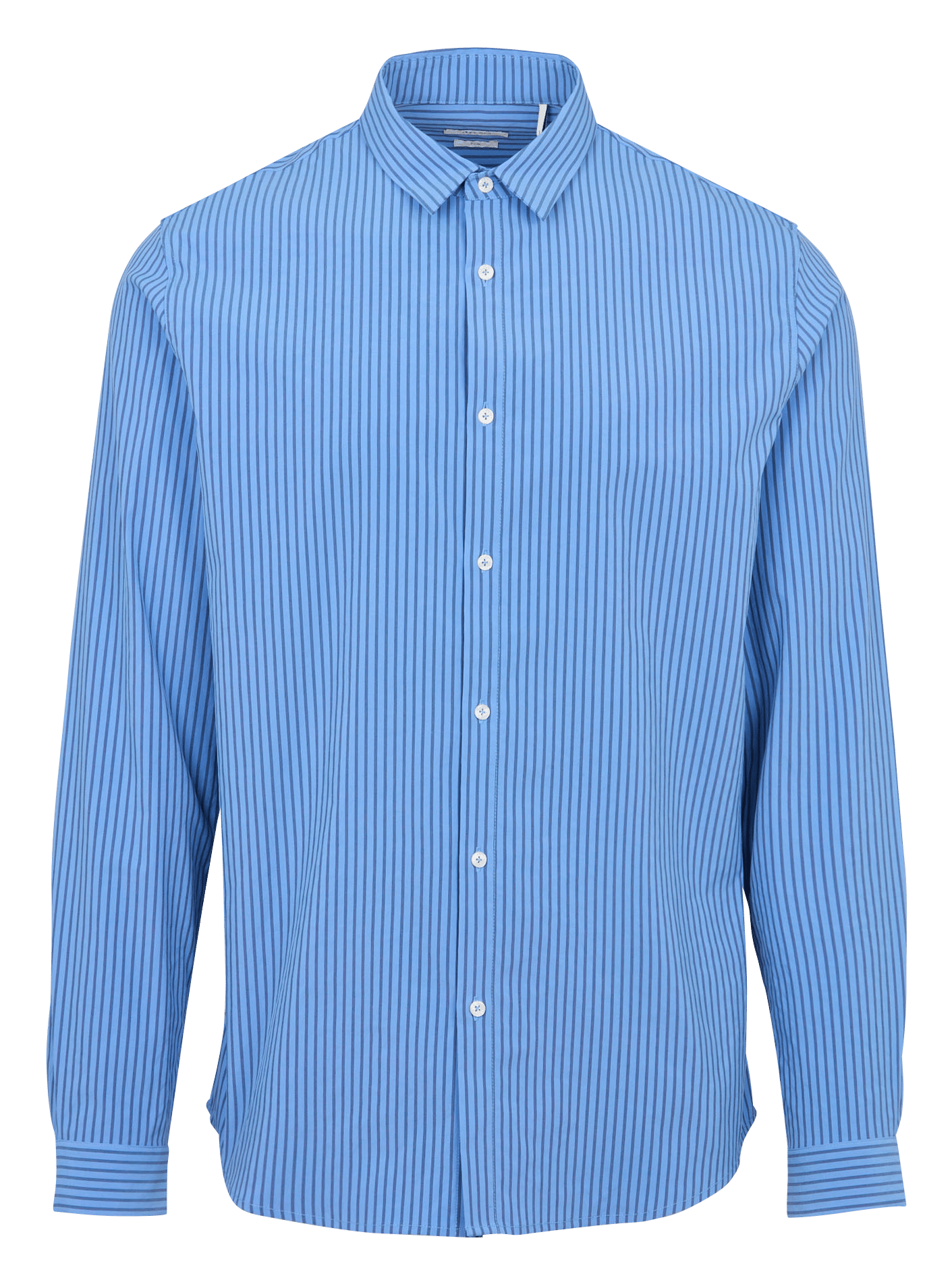 Camicia slim fit a righe con collo parigino IKKS Blu