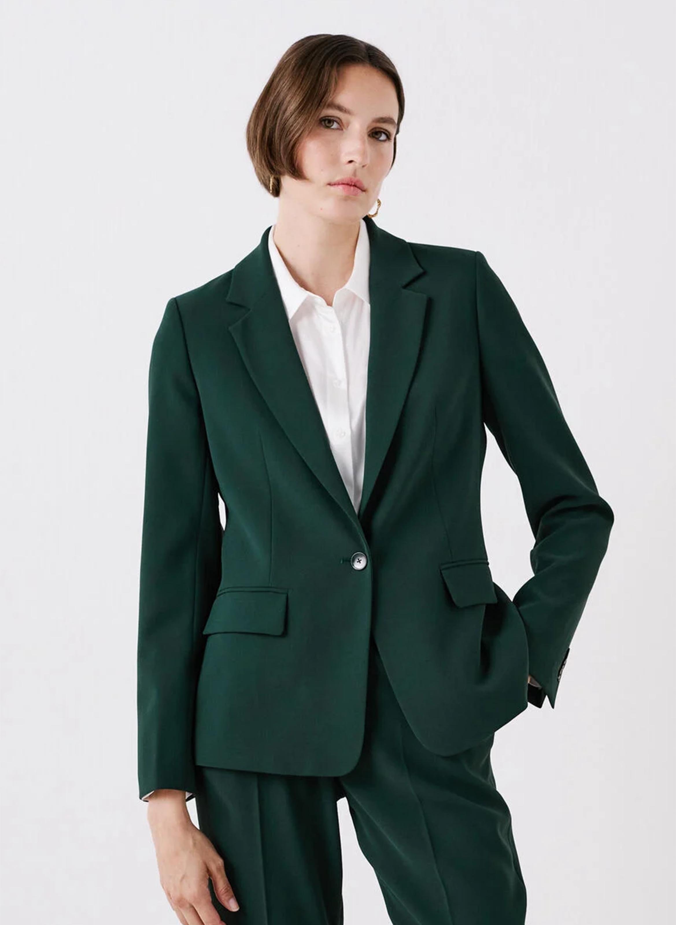 Fitted suit jacket CAROLL Green