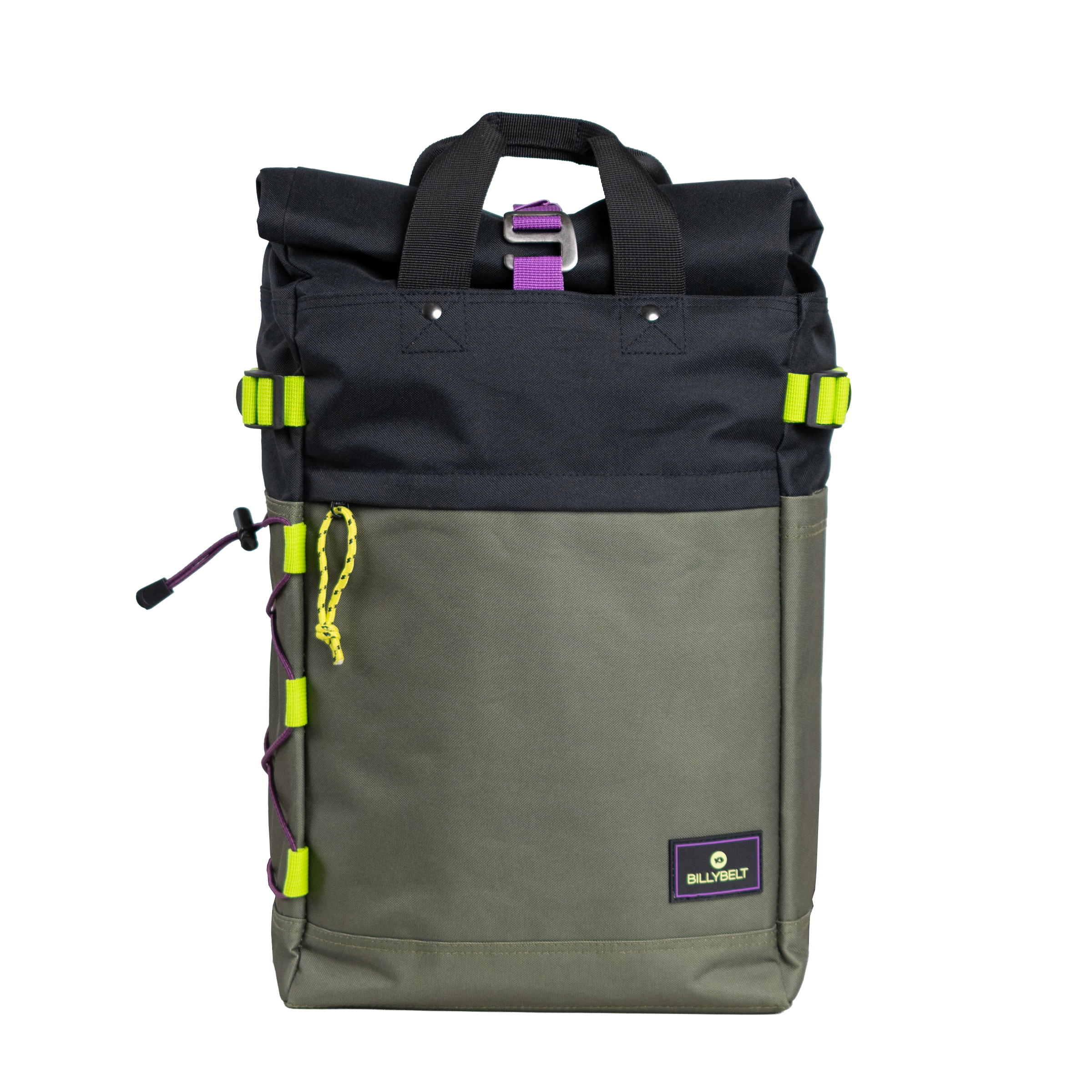 Recycled polyester rolltop backpack KhakiBILLYBELT