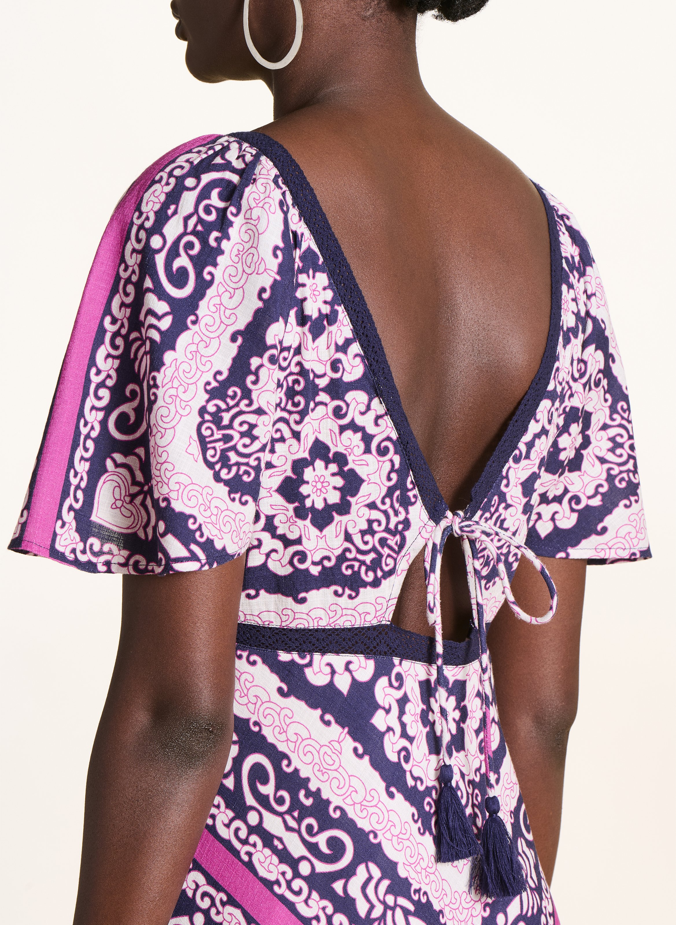 Flared long organic cotton dress LA FEE MARABOUTEE Multicolored