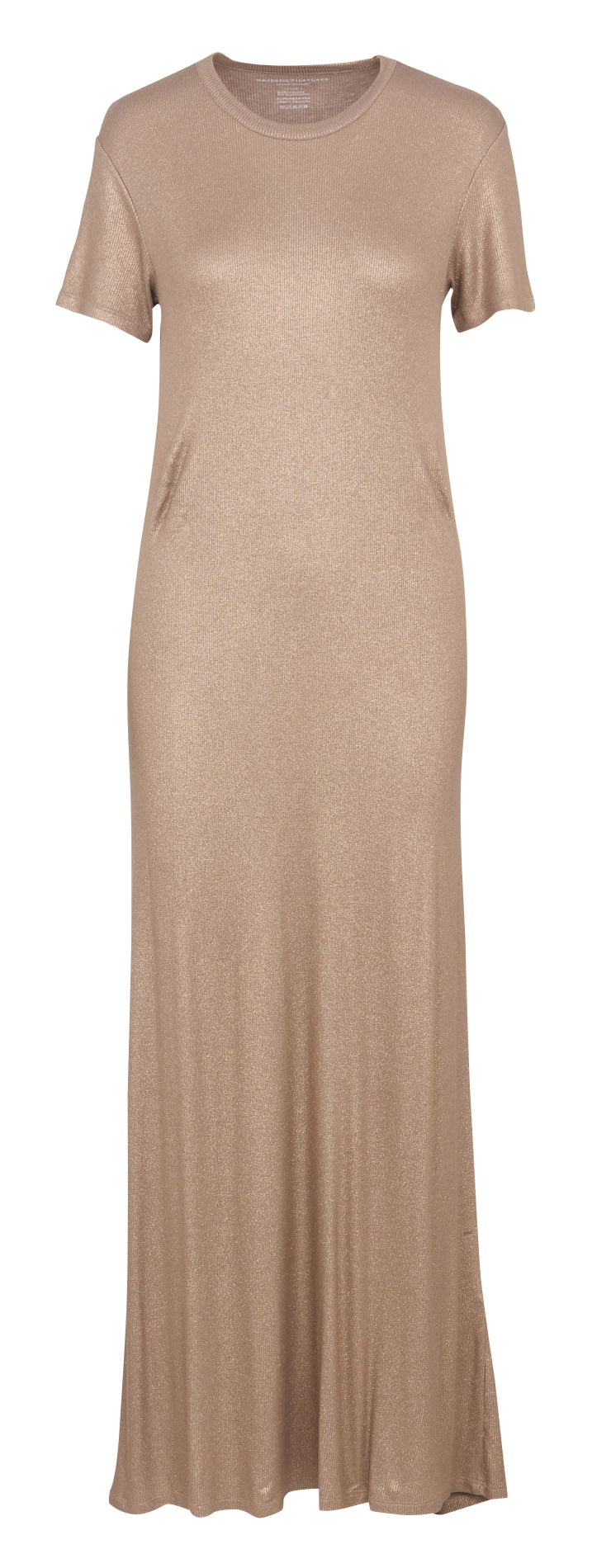 Robe longue fluide col rond pailletée MAJESTIC FILATURES Beige
