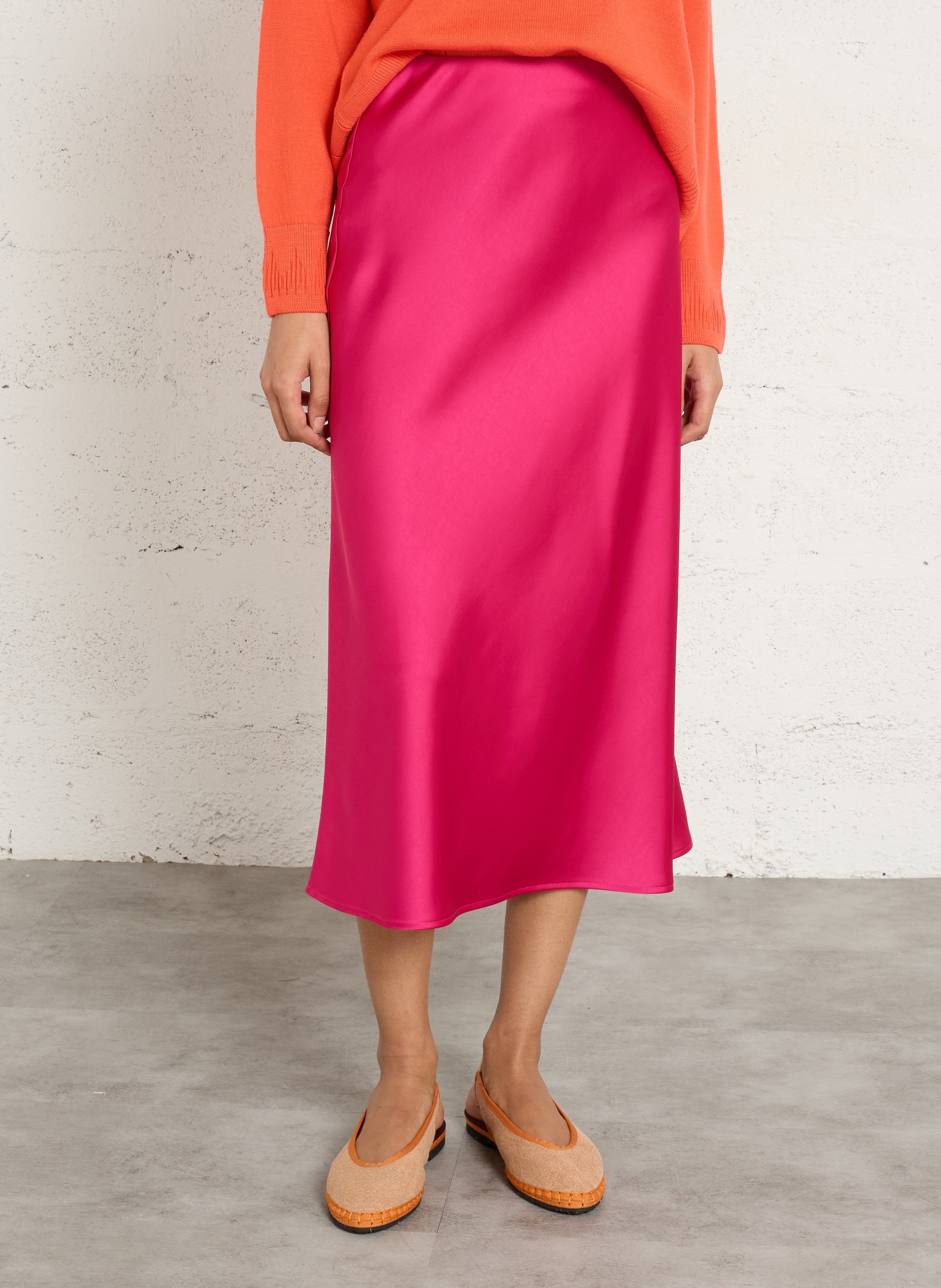 Jupe midi satinée IMPERIAL