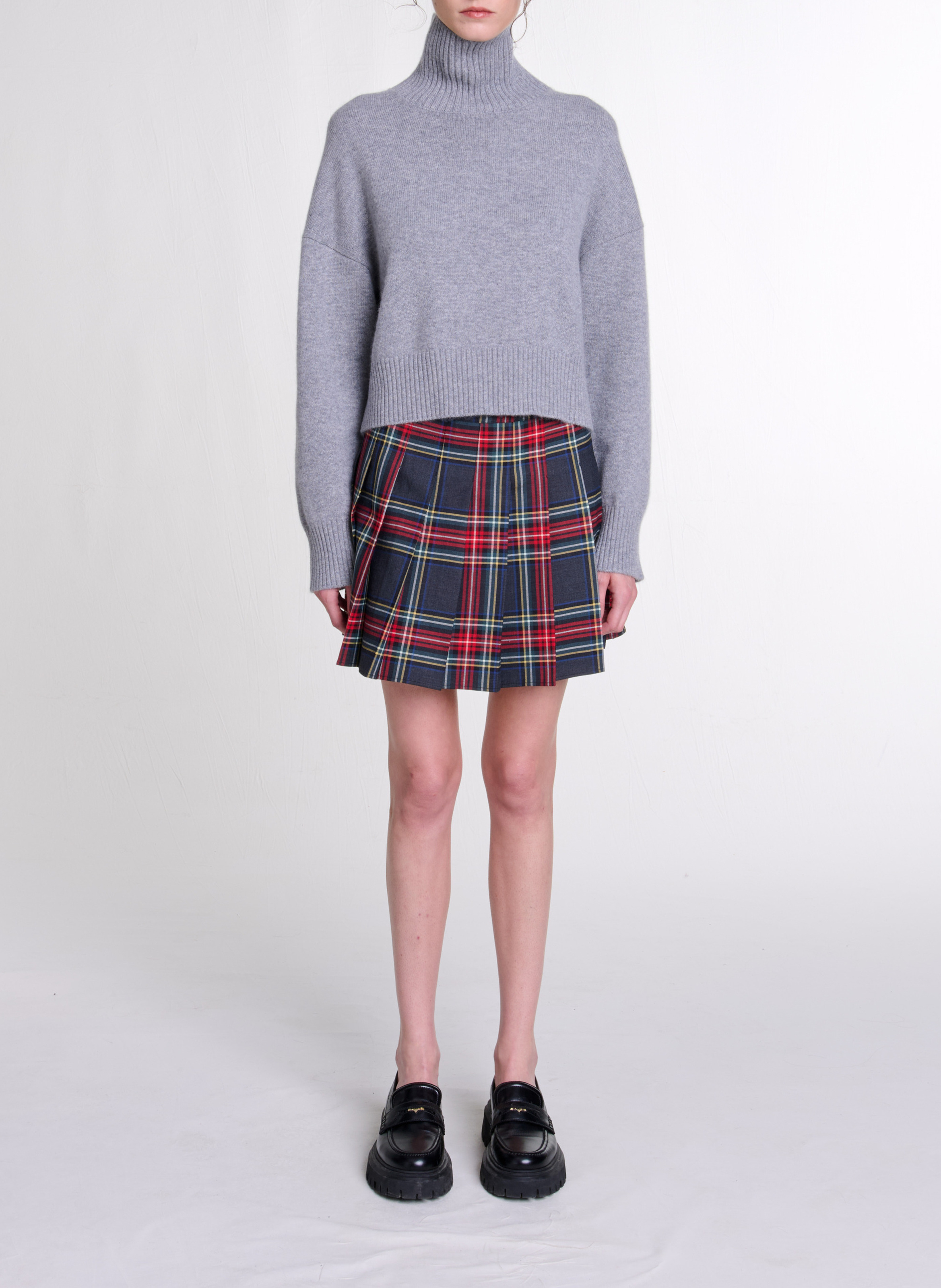 Kurzer Pullover aus Kaschmir-Mischung MAJE Grau