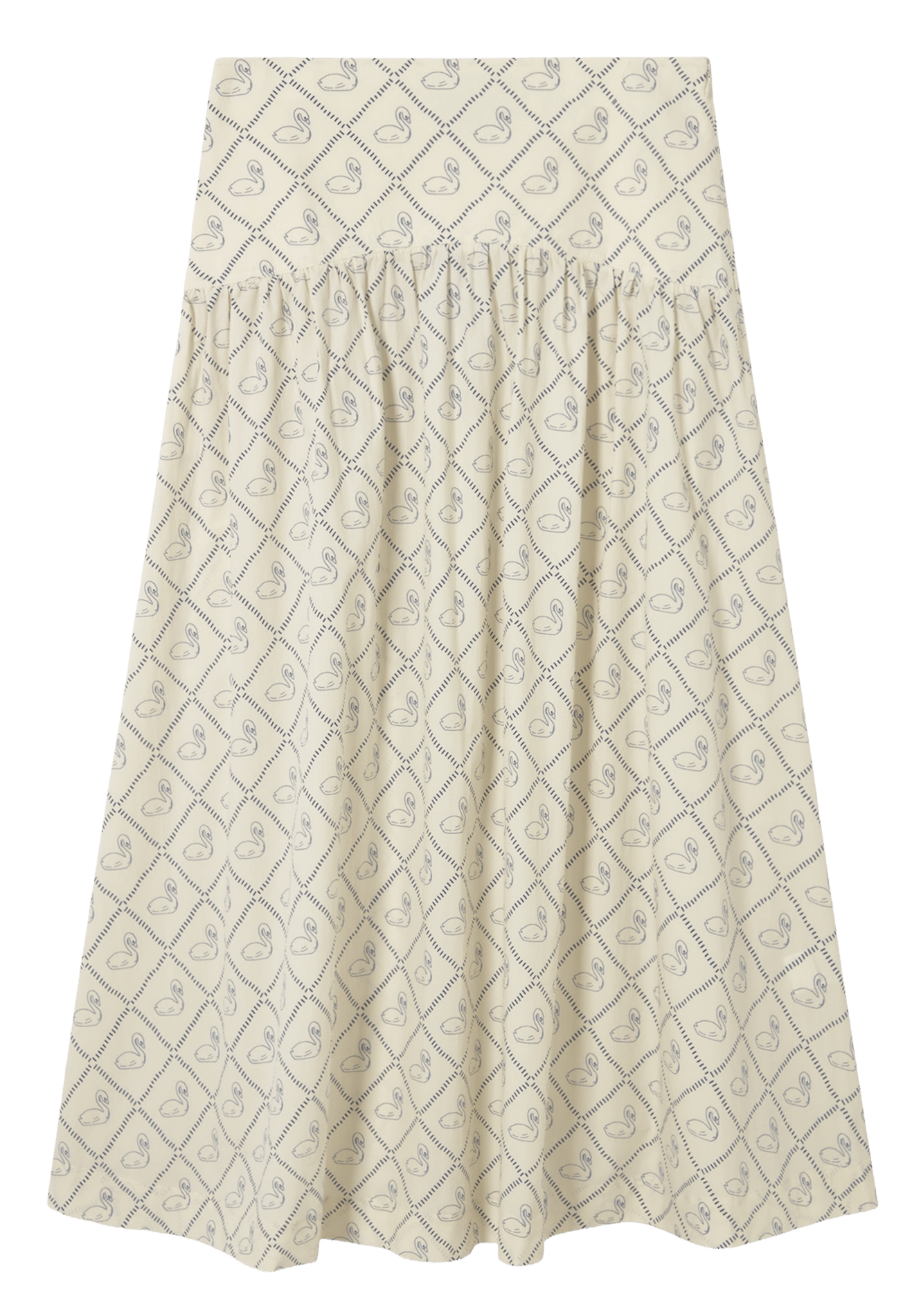 Flared cotton midi skirt THE TINY BIG SISTER Beige