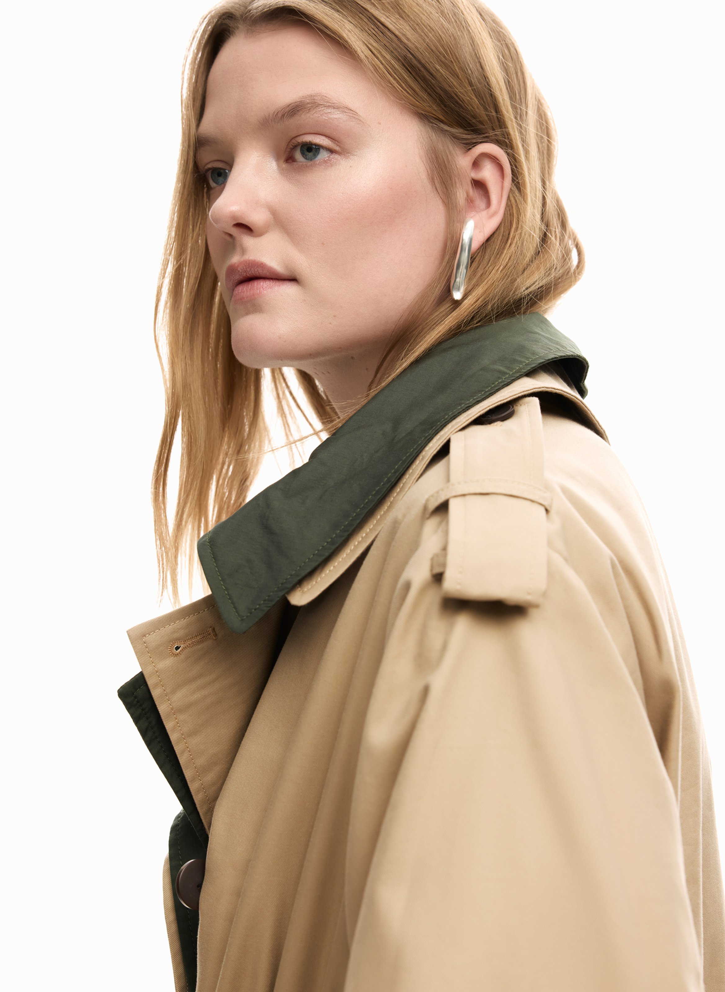 Trench col classique en coton mélangé  DESIGUAL Marron