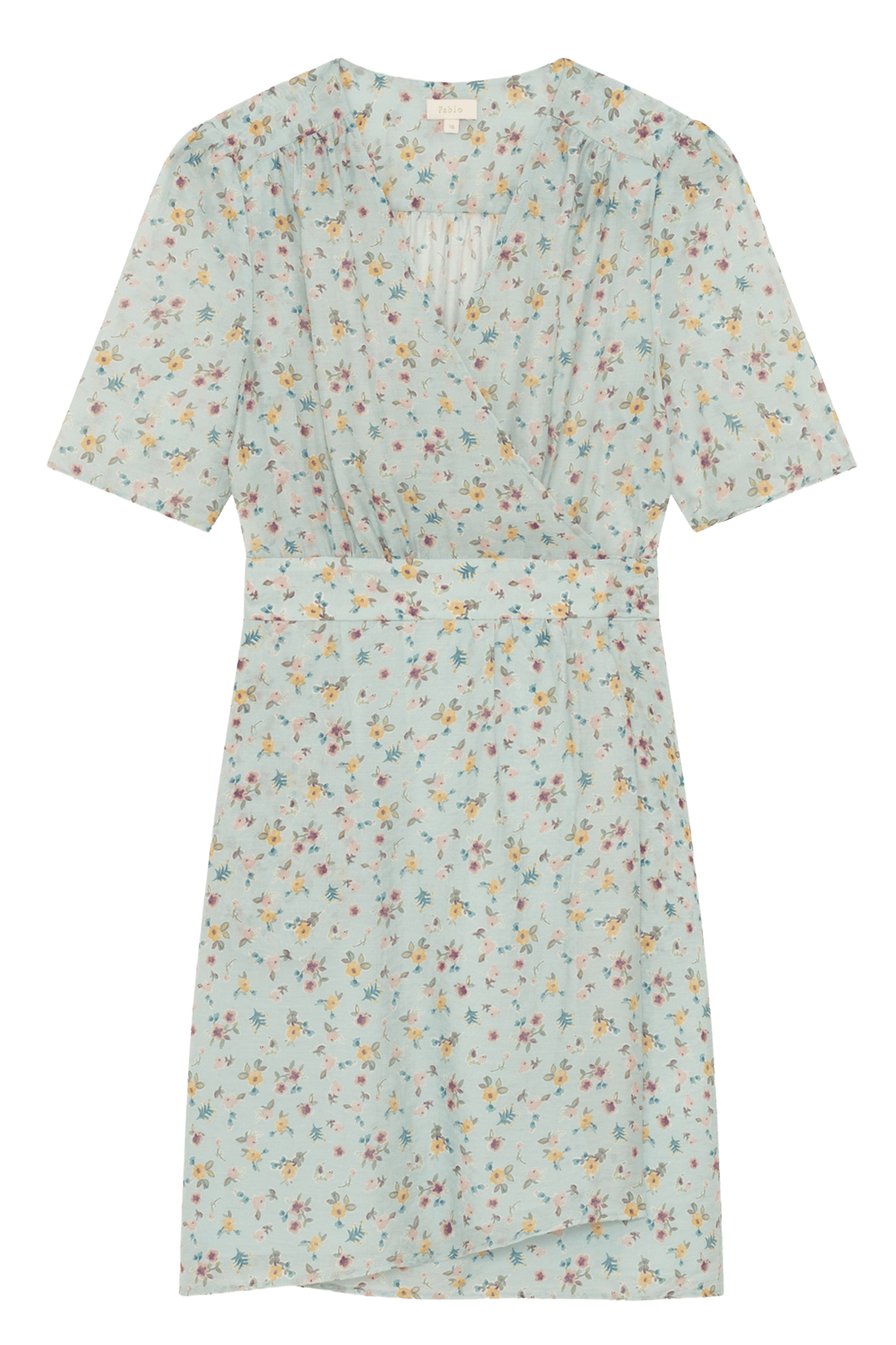 Korte jurk met V-hals en print PABLO Blauw