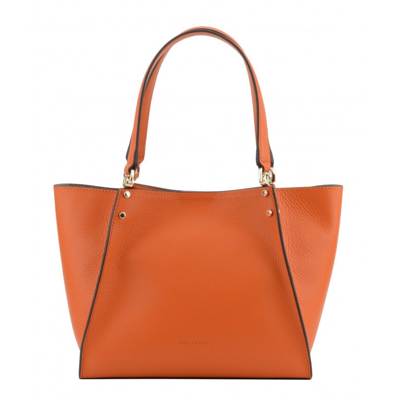 Billy L leather bag  POURCHET Orange