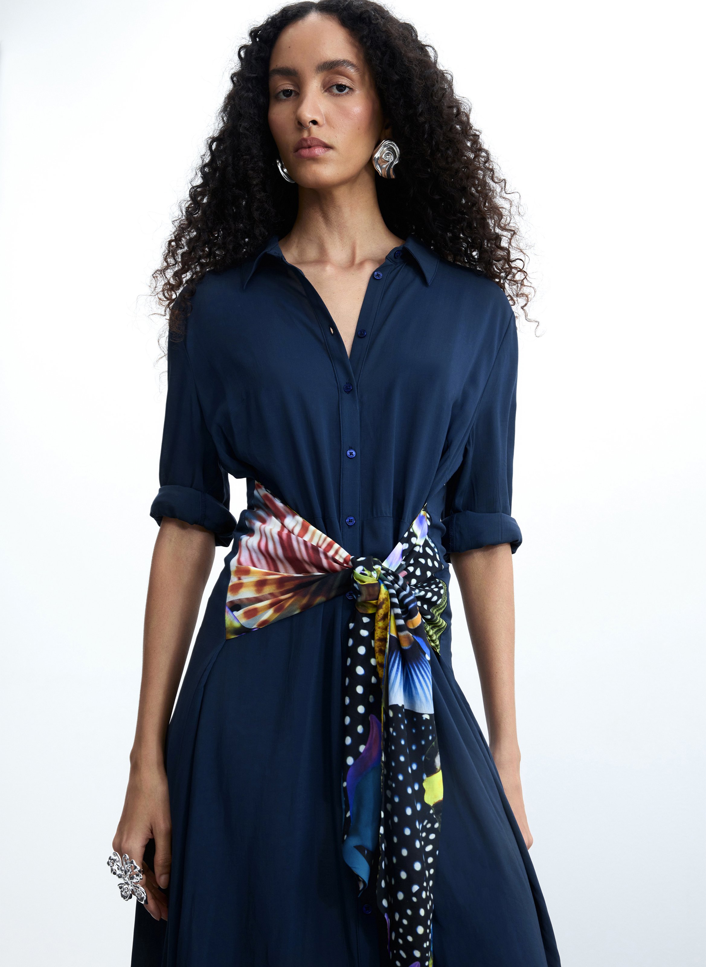 Vestido largo evasé DESIGUAL Azul