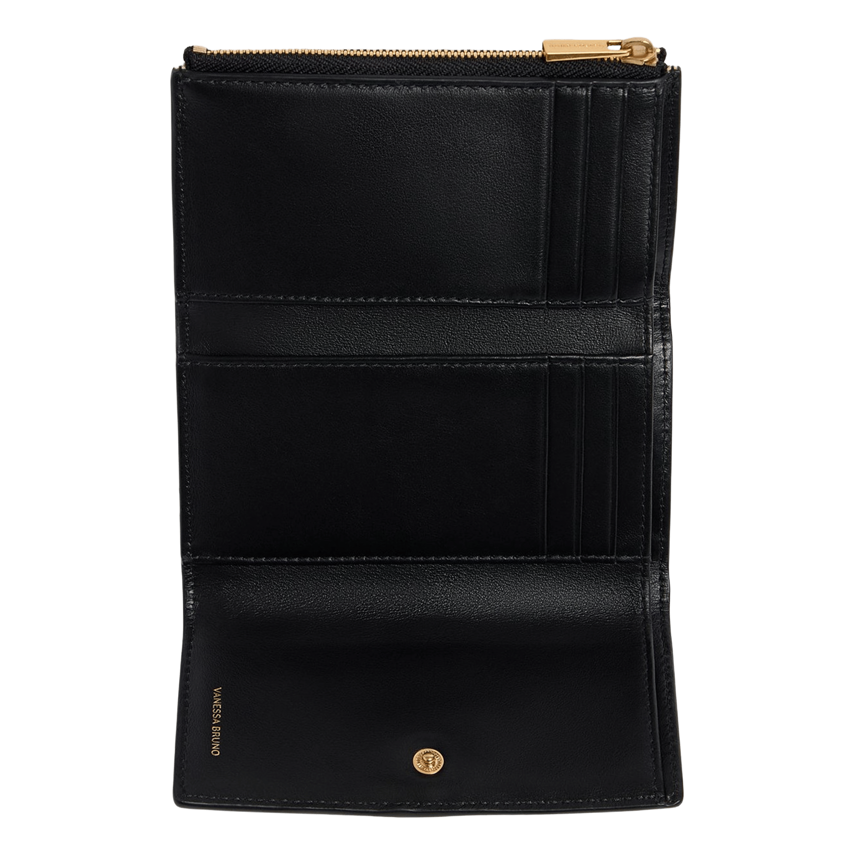 Porta tarjetas estructurado de cuero VANESSA BRUNO Negro