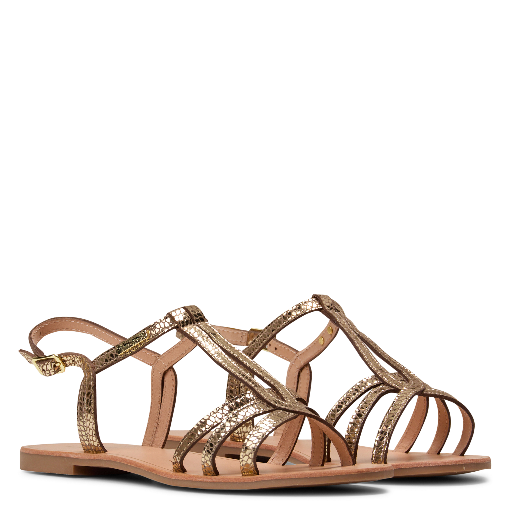 Leren sandalen LES TROPEZIENNES PAR M.BELARBI Goudkleurig