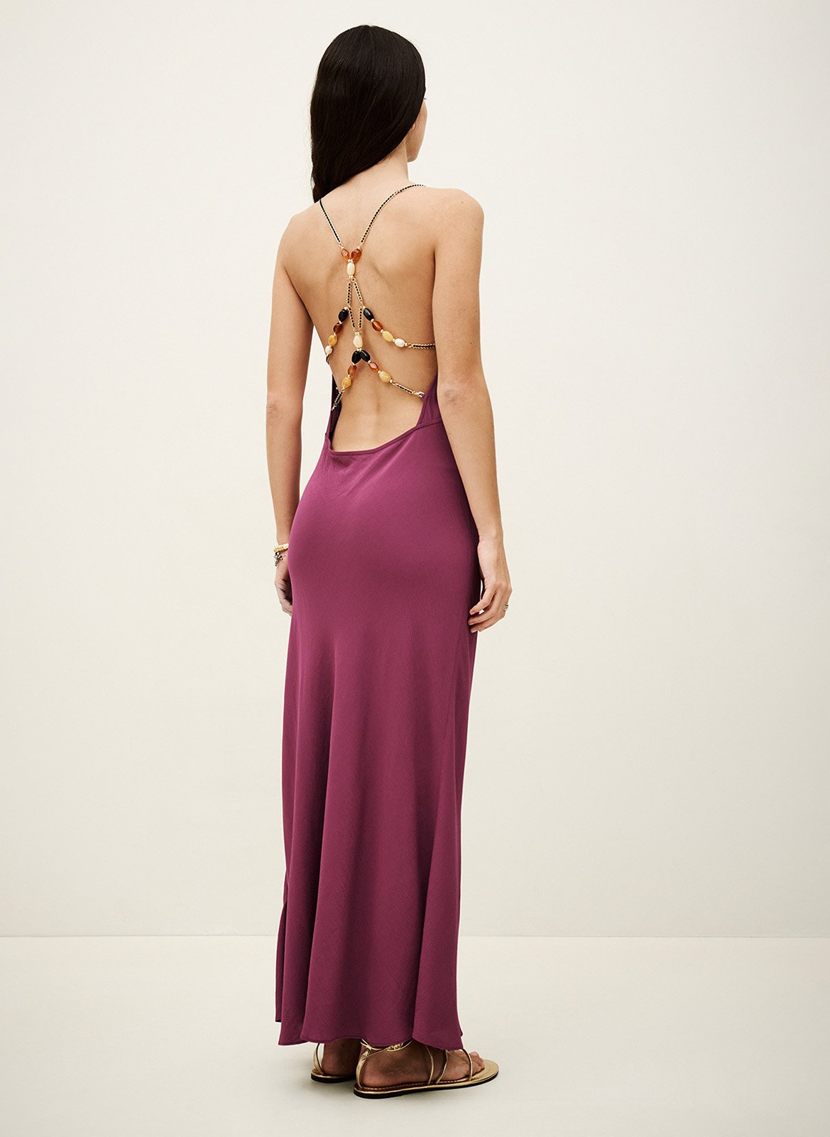 Robe longue col V BA&SH Violet