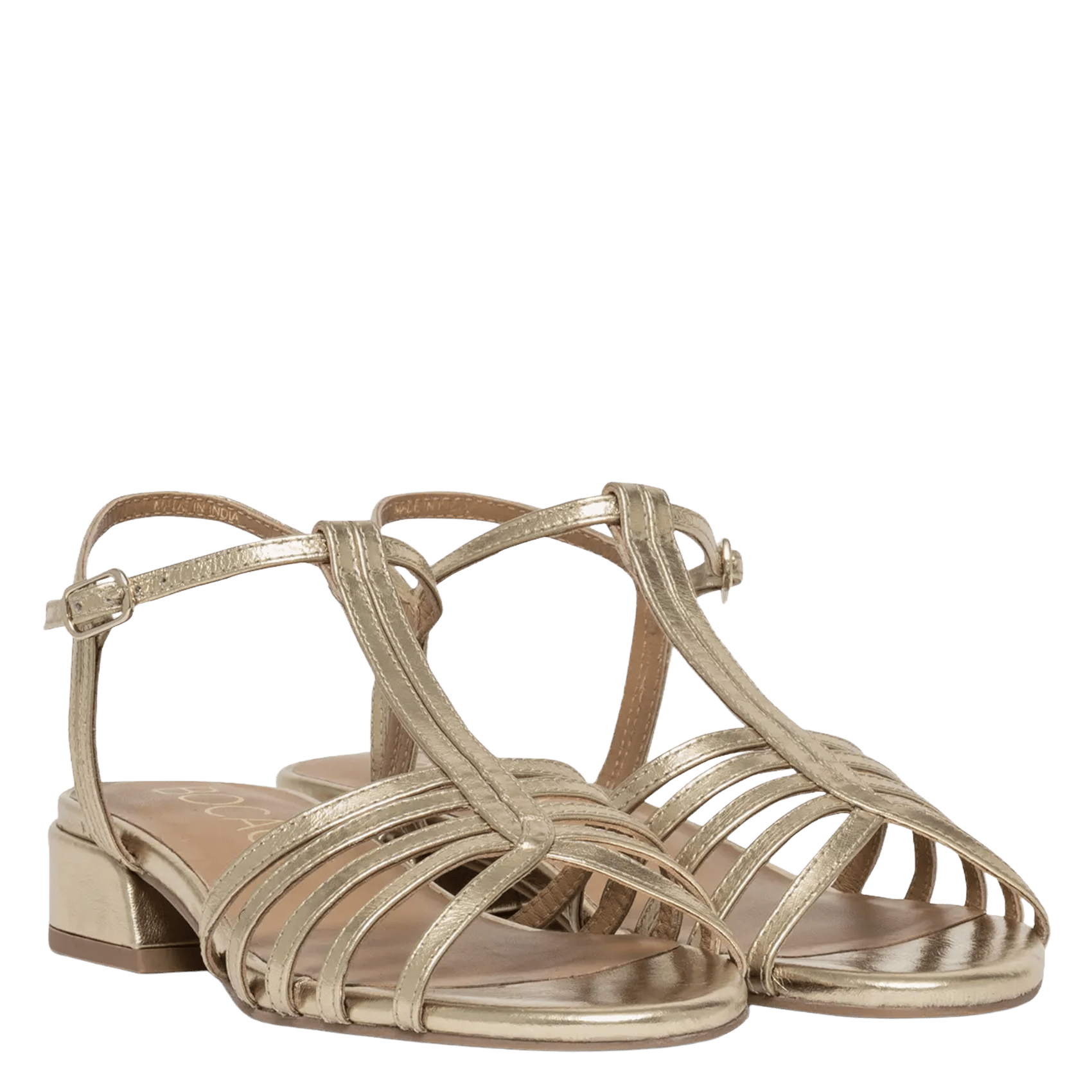 Fat patent leather sandals BOCAGE Golden