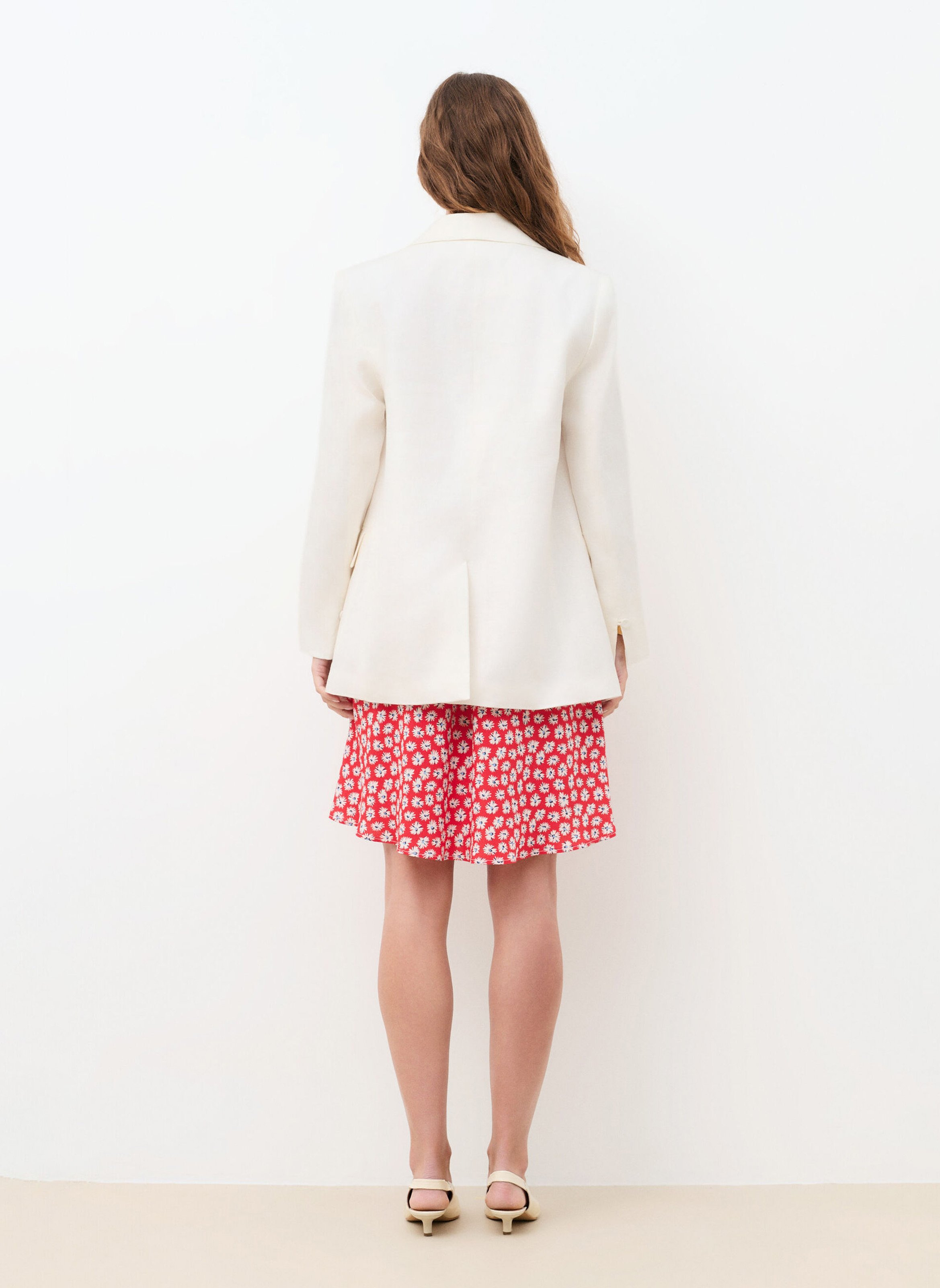 Veste de blazer ajustée en lin mélangé CAROLL Blanc